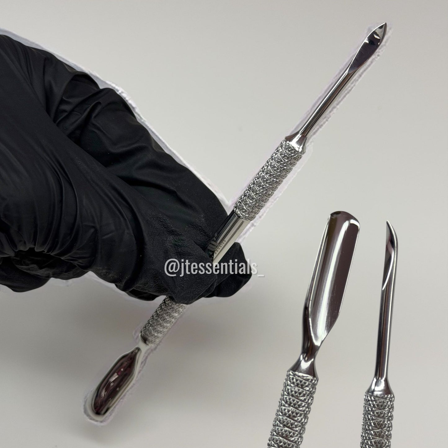 01 Stainless Steel Cuticle Pusher Set โ Professional Nail Prep Tool - JTessentials