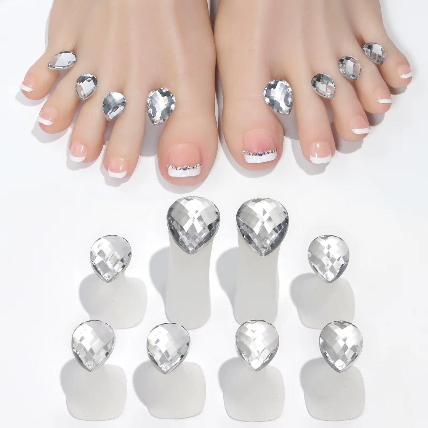 03 DIAMOND Toe Separator with 3D Fun Nail Designs - Style Toe Spacers for Pedicures and Nail Art - JTessentials