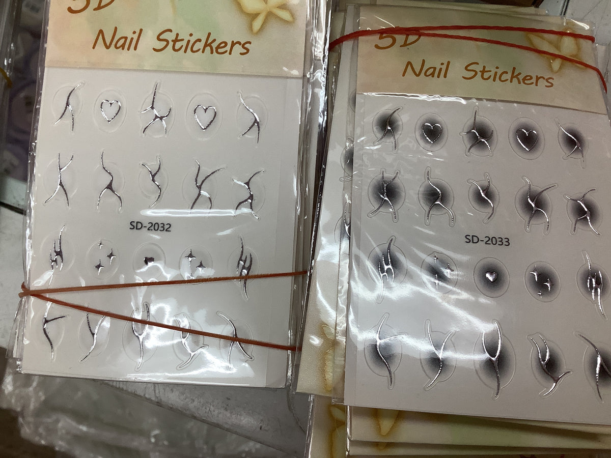Metallic Gradient Nail Art Stickers -(Various Designs)