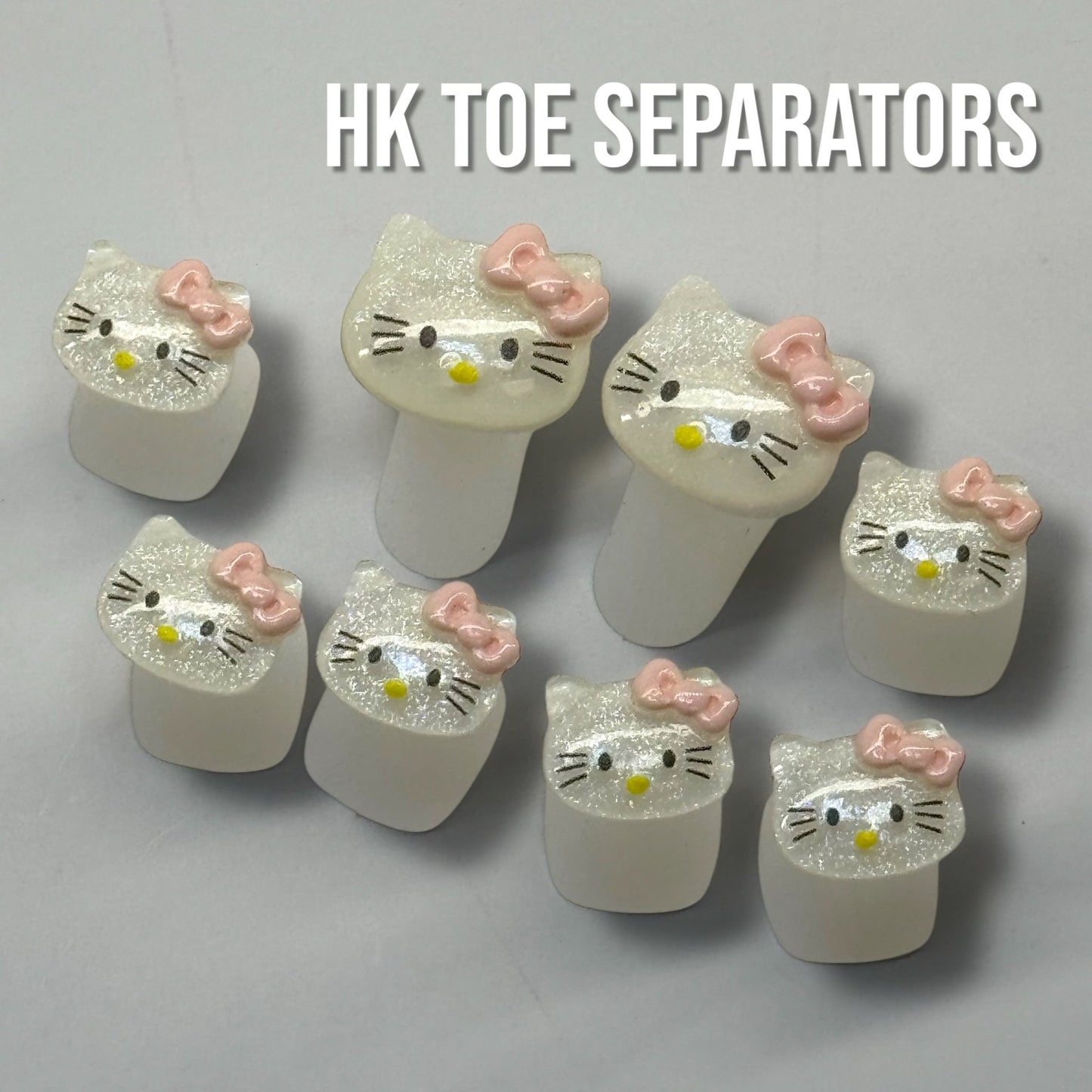 05 Hello kitty - Toe Separator with 3D Fun Nail Designs - Style Toe Spacers for Pedicures and Nail Art - JTessentials