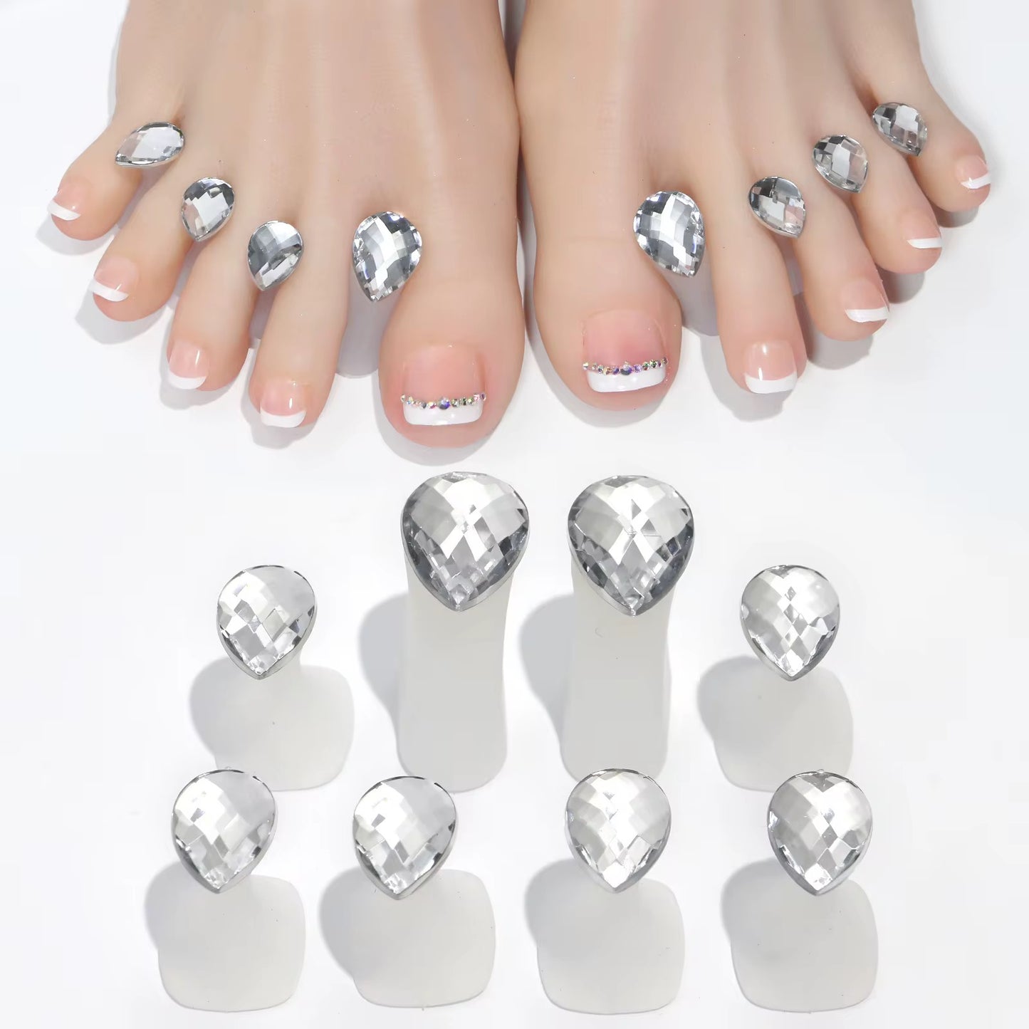 03 DIAMOND Toe Separator with 3D Fun Nail Designs - Style Toe Spacers for Pedicures and Nail Art