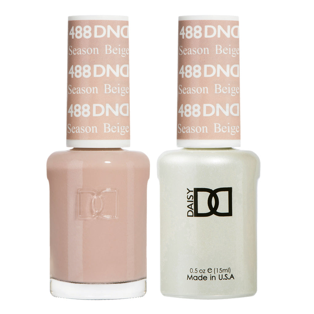 DND #488 Season Beige – Gel & Regular Polish Duo | Neutral Nude Nail Color for All Seasons