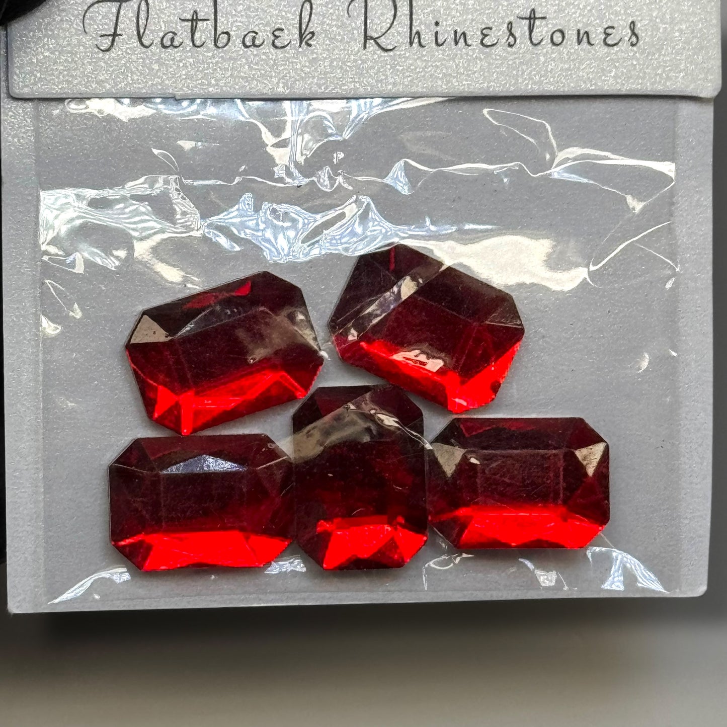 Jumbo Crystal Rectangle Rhinestones – 5 Pcs Flatback Nail Art Gems