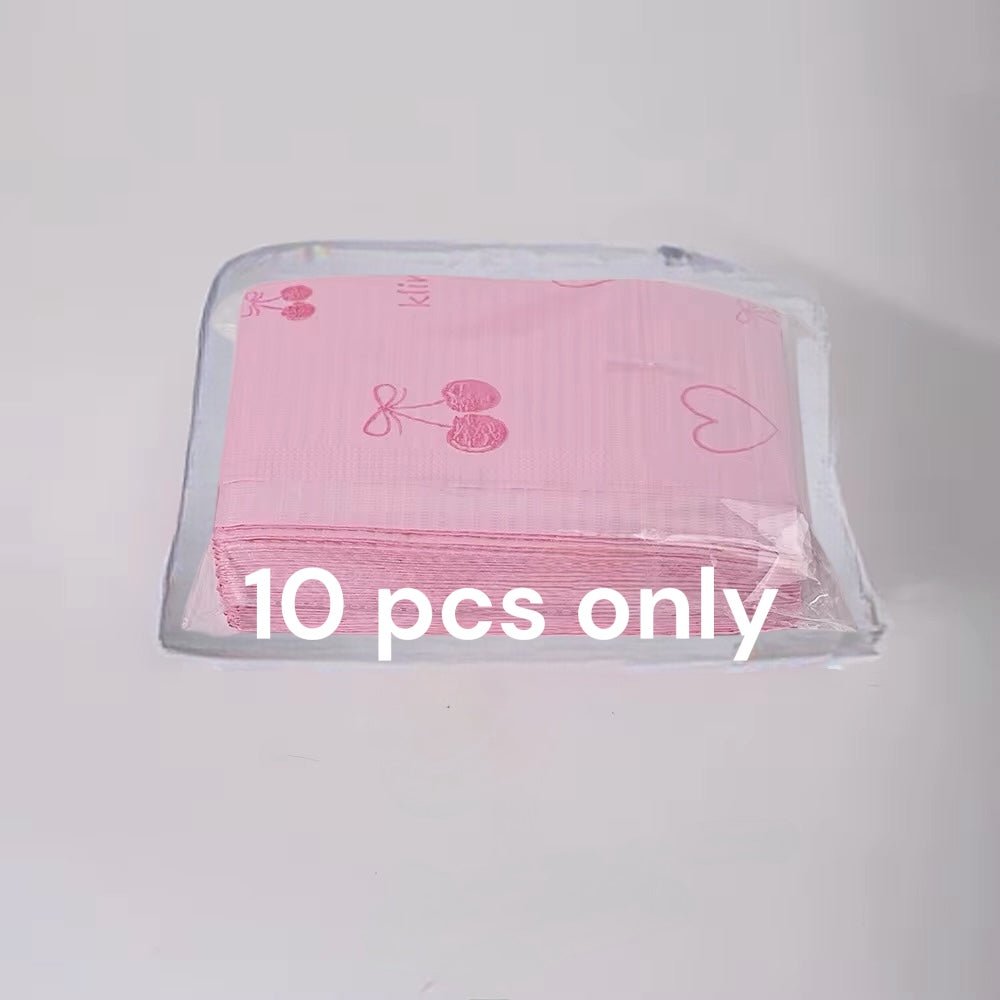 10 - Pack Cherry \Pink Disposable Dental Bibs – Waterproof Table Covers - JTessentials