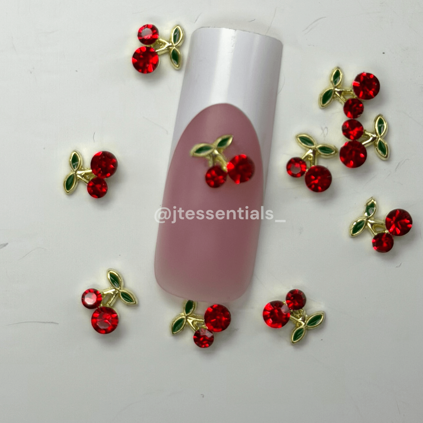 10 pcs Cherry Red Nail Charms - mini Sizes - JTessentials