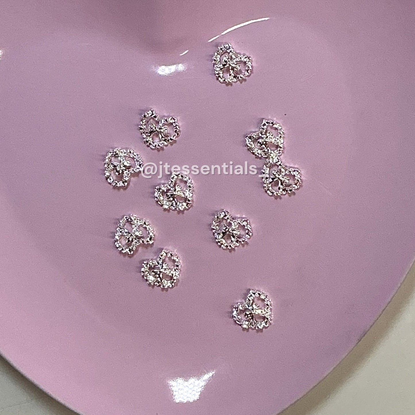 10 pcs - Heart Bow Nail Charm - JTessentials