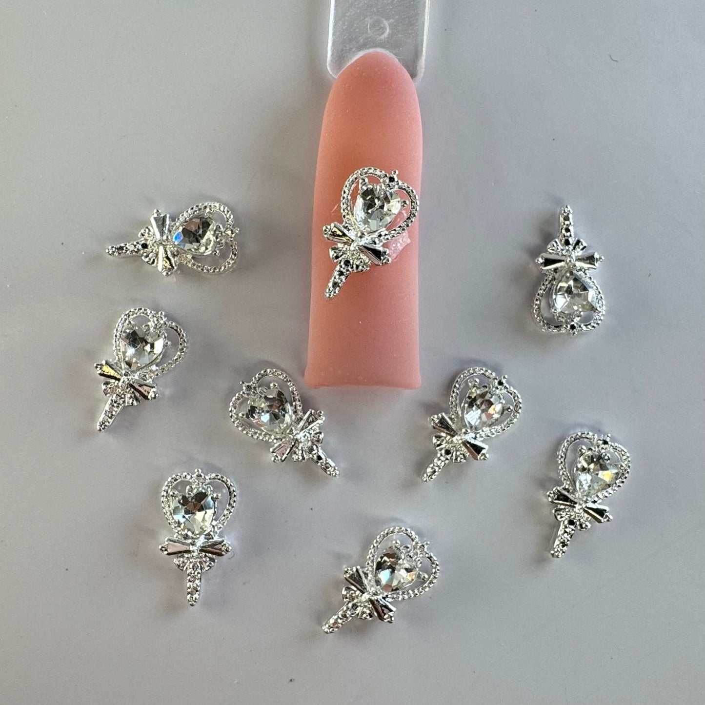 10 pcs LUX heart - silver - JTessentials