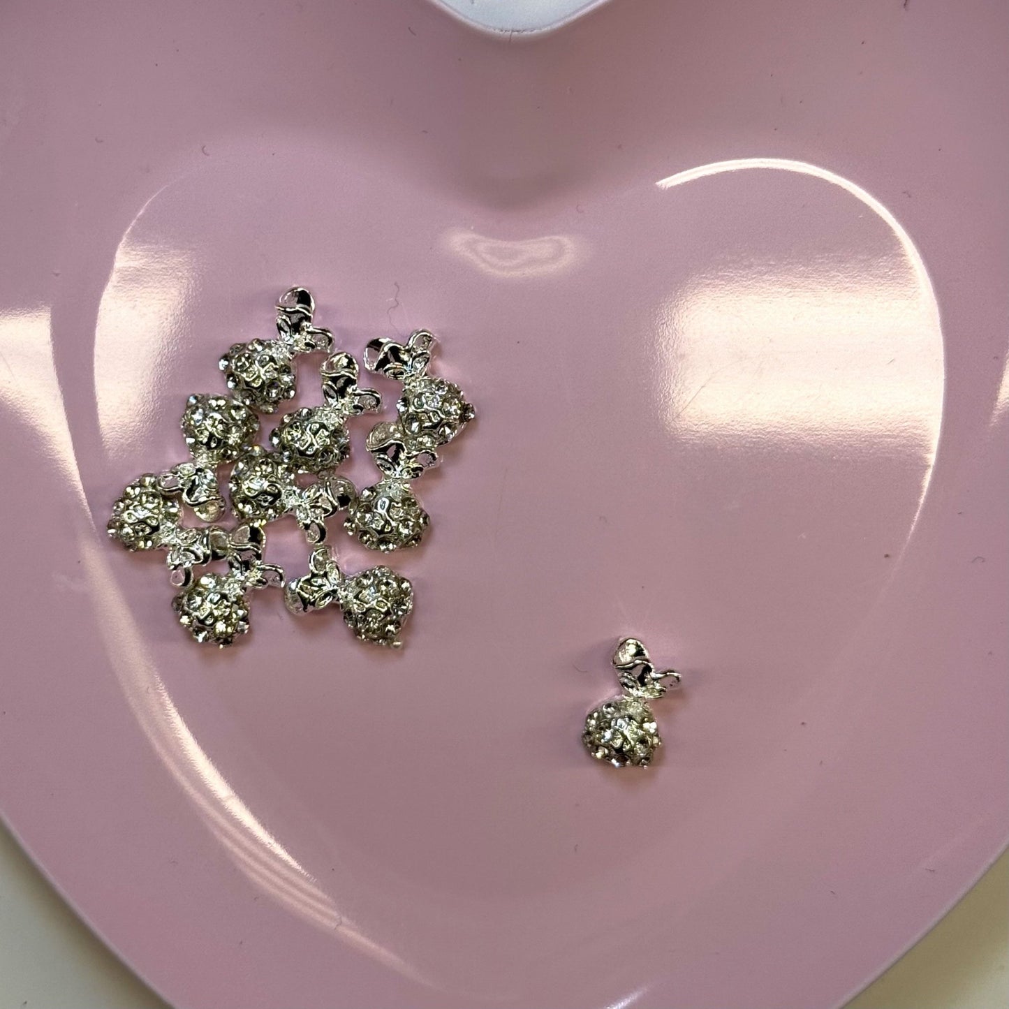 10 pcs Money Bag Bling Nail Charms - Silver - JTessentials