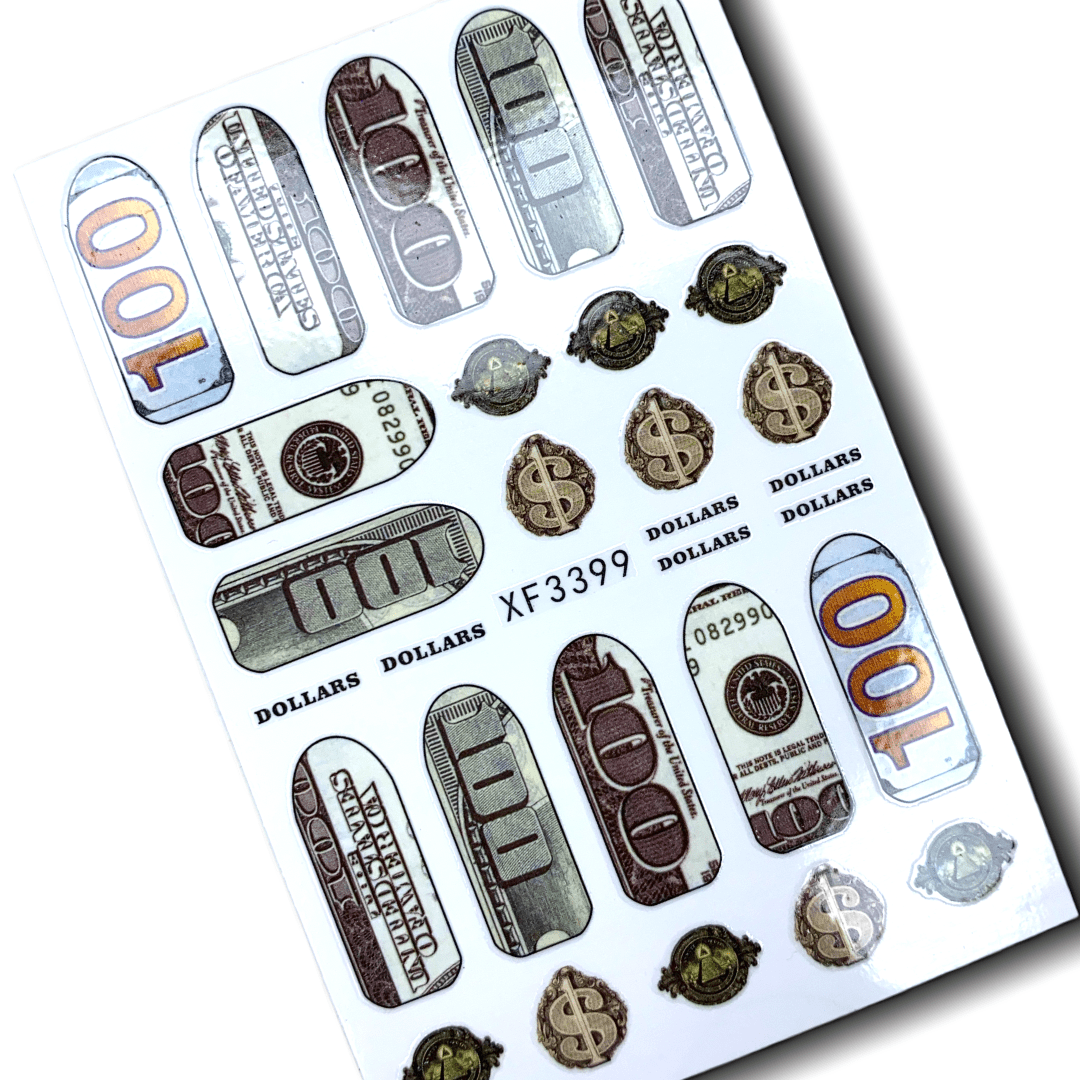 100 dollar Money Nail sticker for nail art Sticker - JTessentials