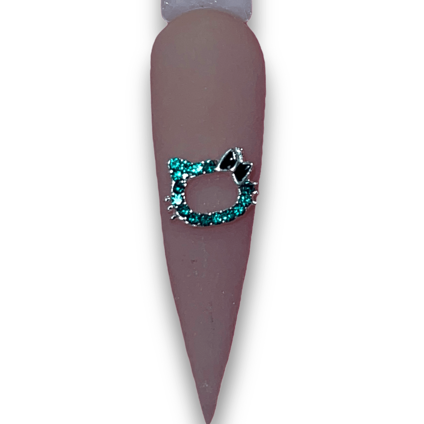 10pc kitty Nail Charms•Emerald Green outline - JTessentials