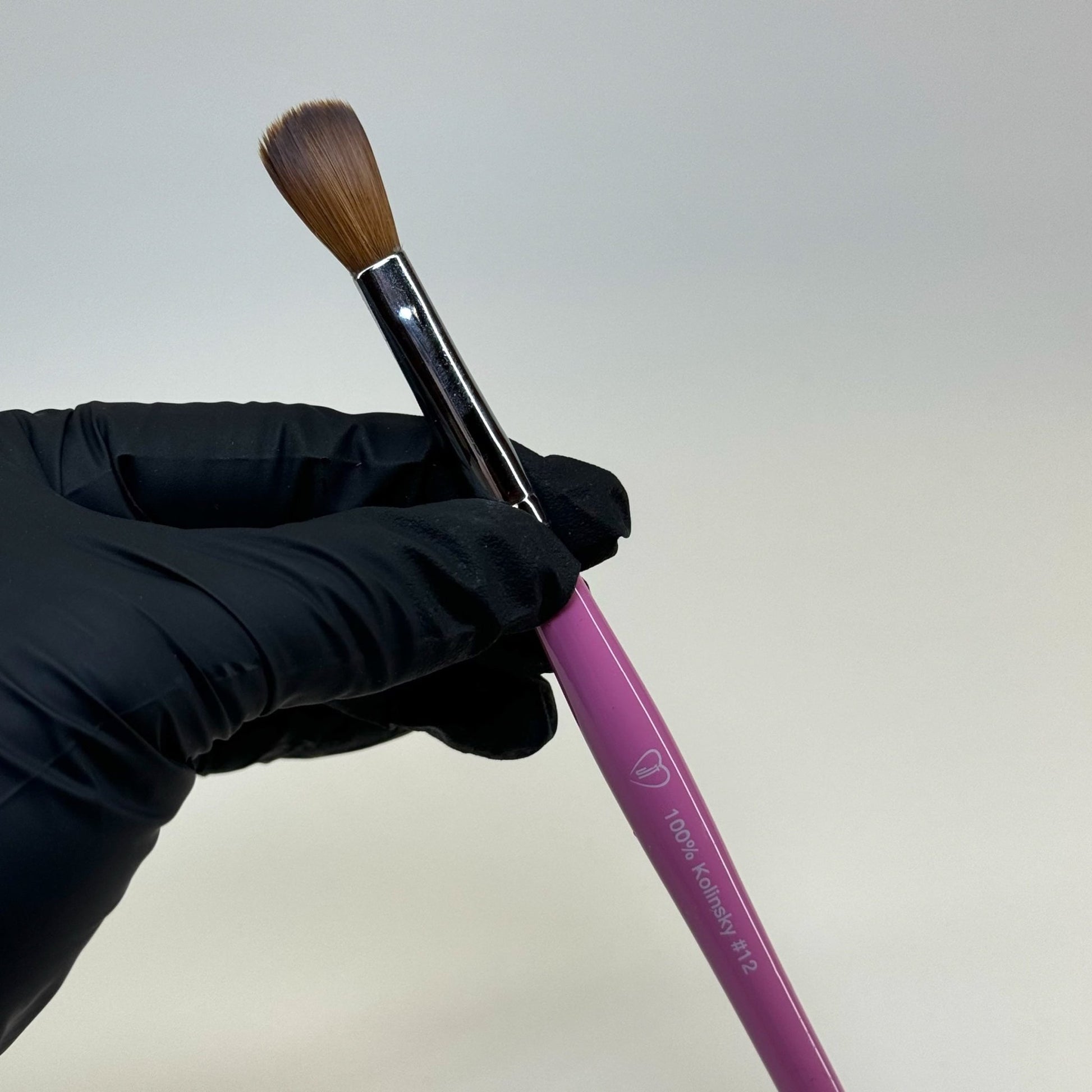 12 100% Kolinsky Acrylic Nail Brush - JT Flat Brush Pre - Crimped for Precision - JTessentials