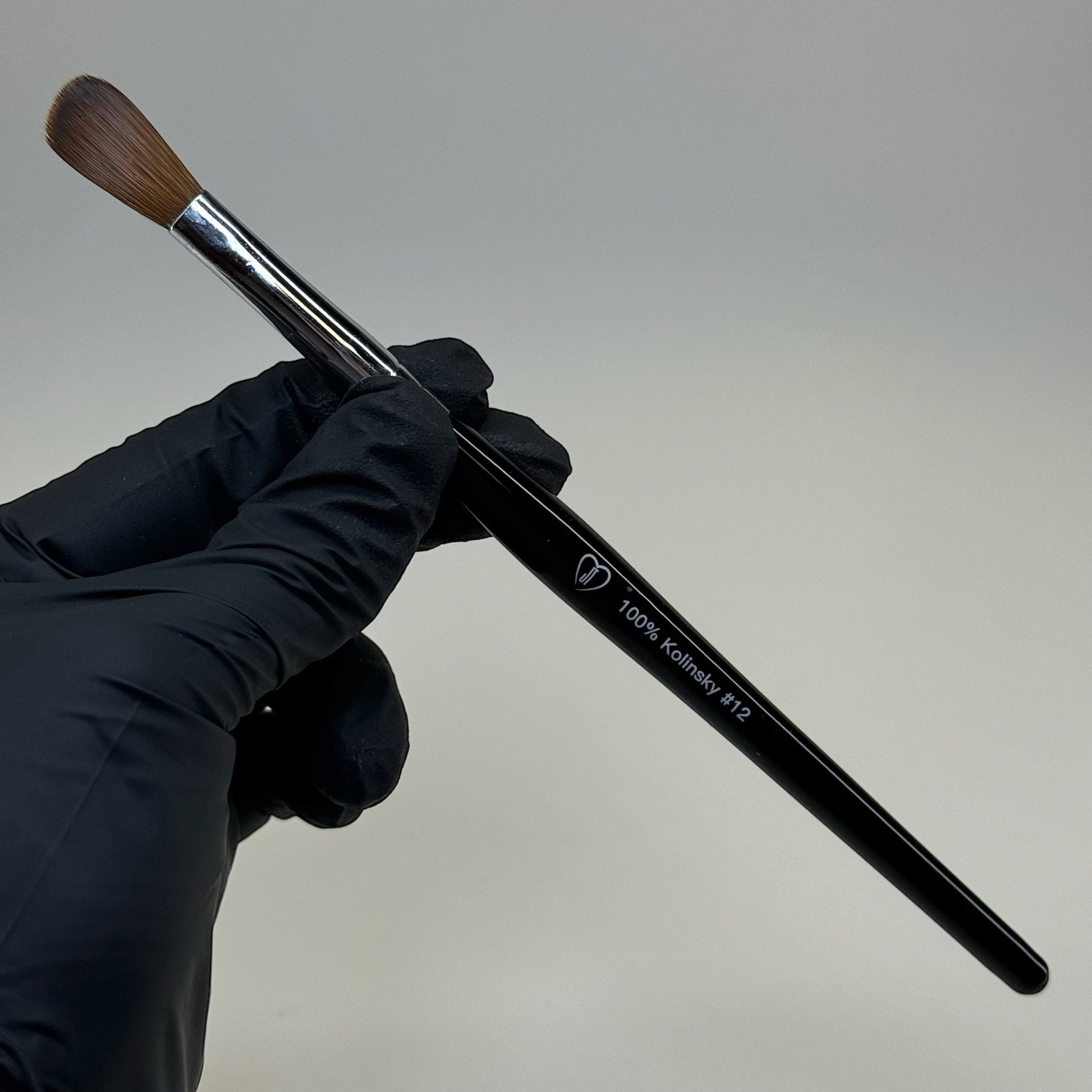 12 100% Kolinsky Acrylic Nail Brush - JT Flat Brush Pre - Crimped for Precision - JTessentials