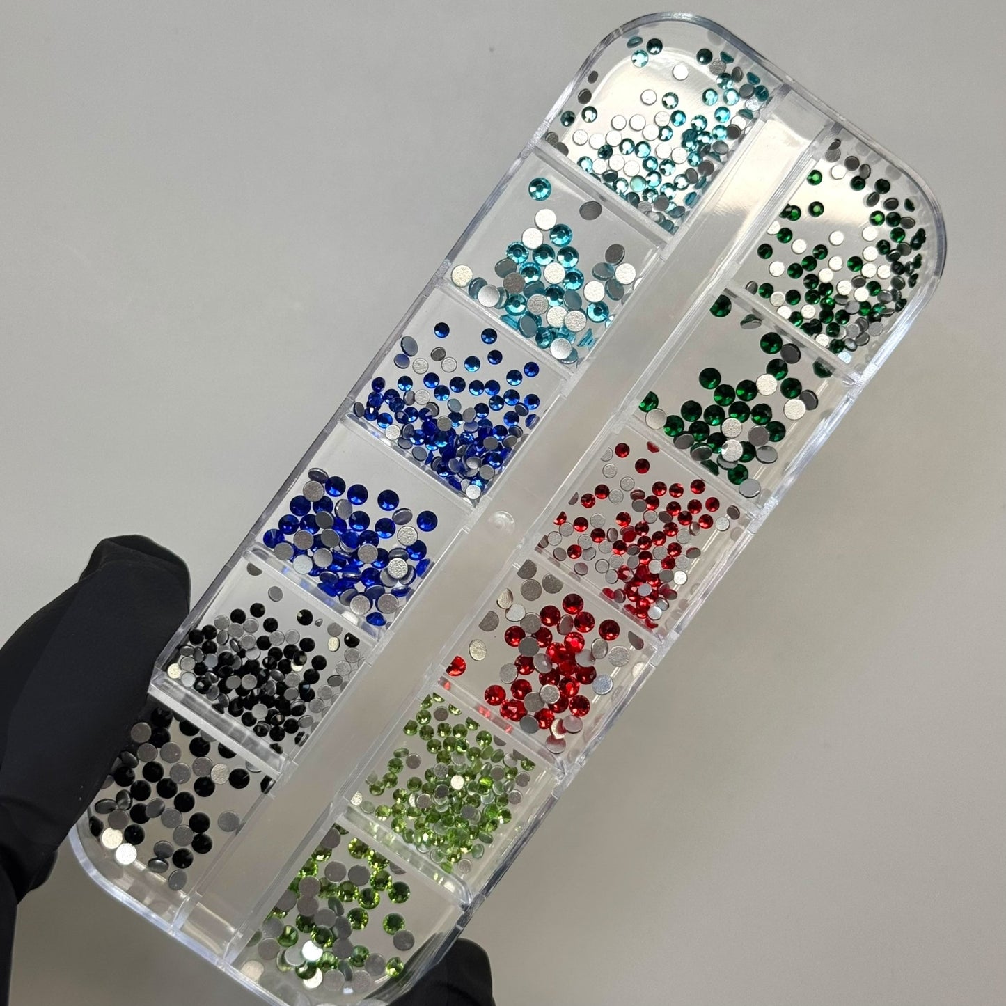 12 - Color Rhinestone Nail Art Box – Sparkling Gems for Nail Technicians - JTessentials