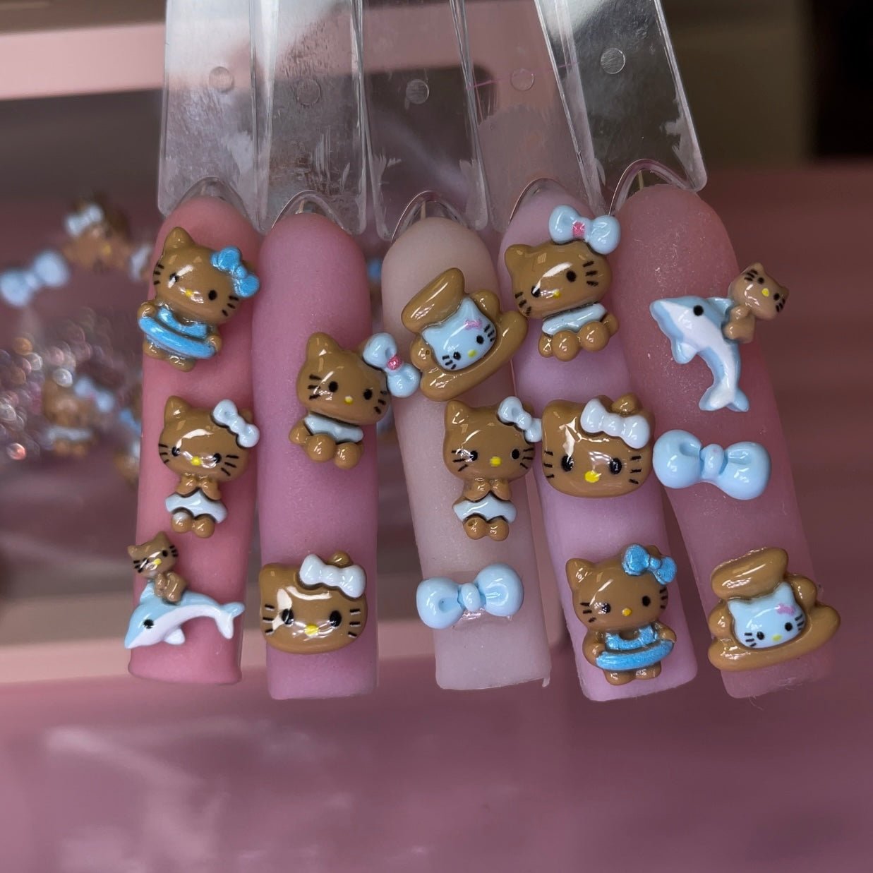 14 pc Summer Tan HK BLUE MIX nail charm - JTessentials