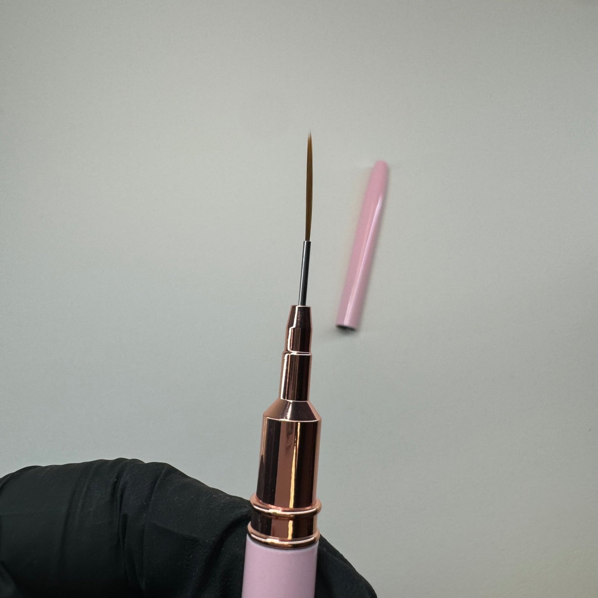 15 mm Detail Liner Nail Art Brush with Cap - Pink Precision Nail Brush for Fine Designs - JTessentials