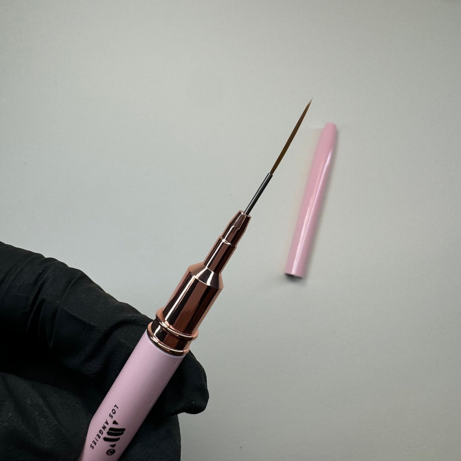 15 mm Detail Liner Nail Art Brush with Cap - Pink Precision Nail Brush for Fine Designs - JTessentials