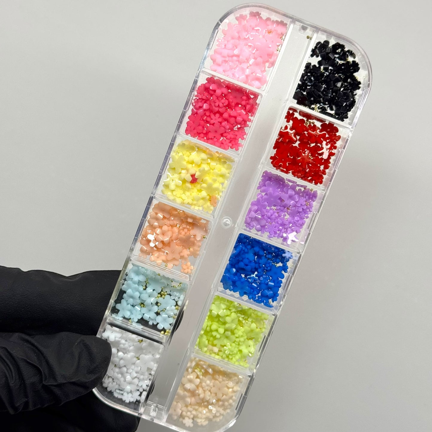 002- 12-Color Flower Spring Resin Nail Art Decorations – Small 3D Floral Charms for Nails