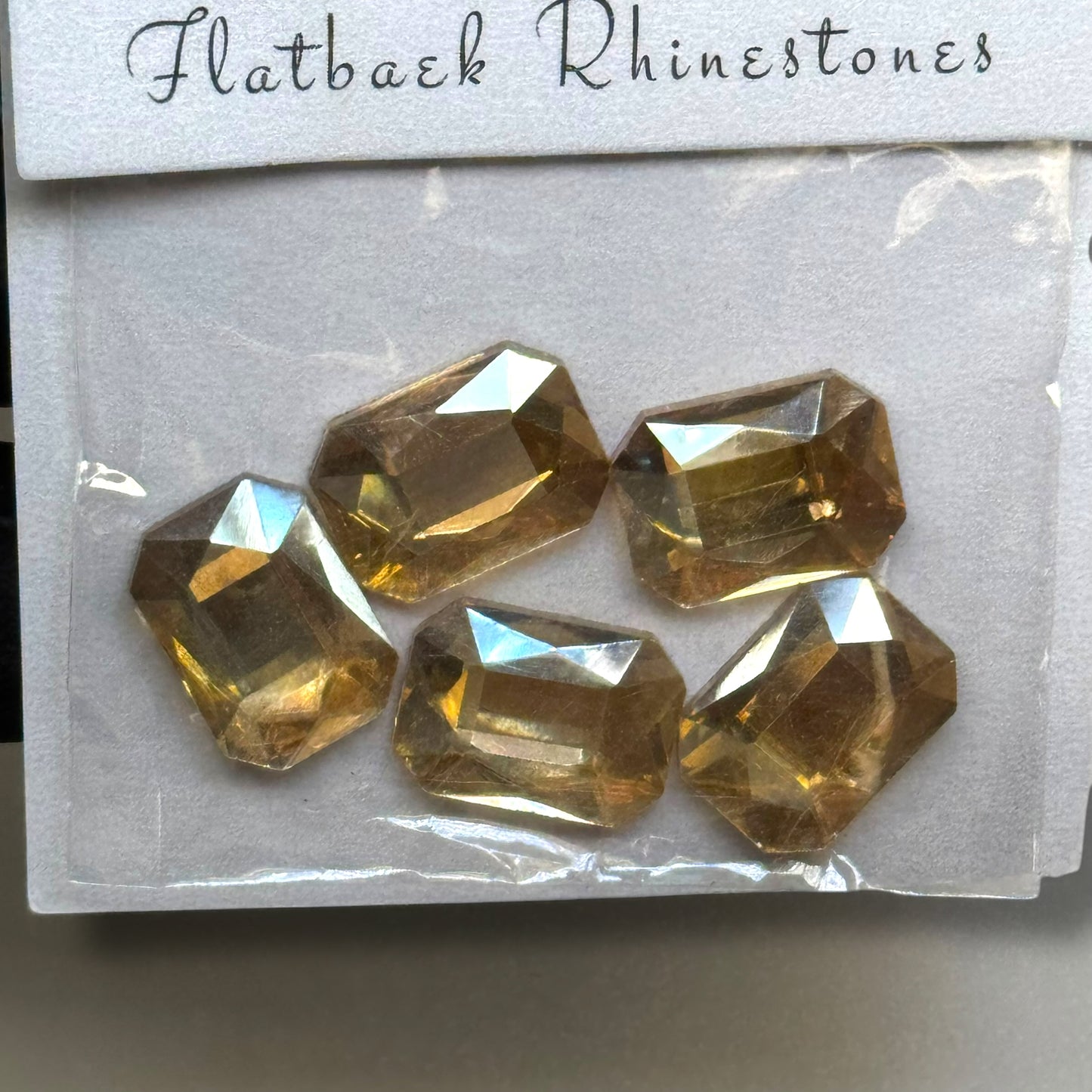 Jumbo Crystal Rectangle Rhinestones – 5 Pcs Flatback Nail Art Gems