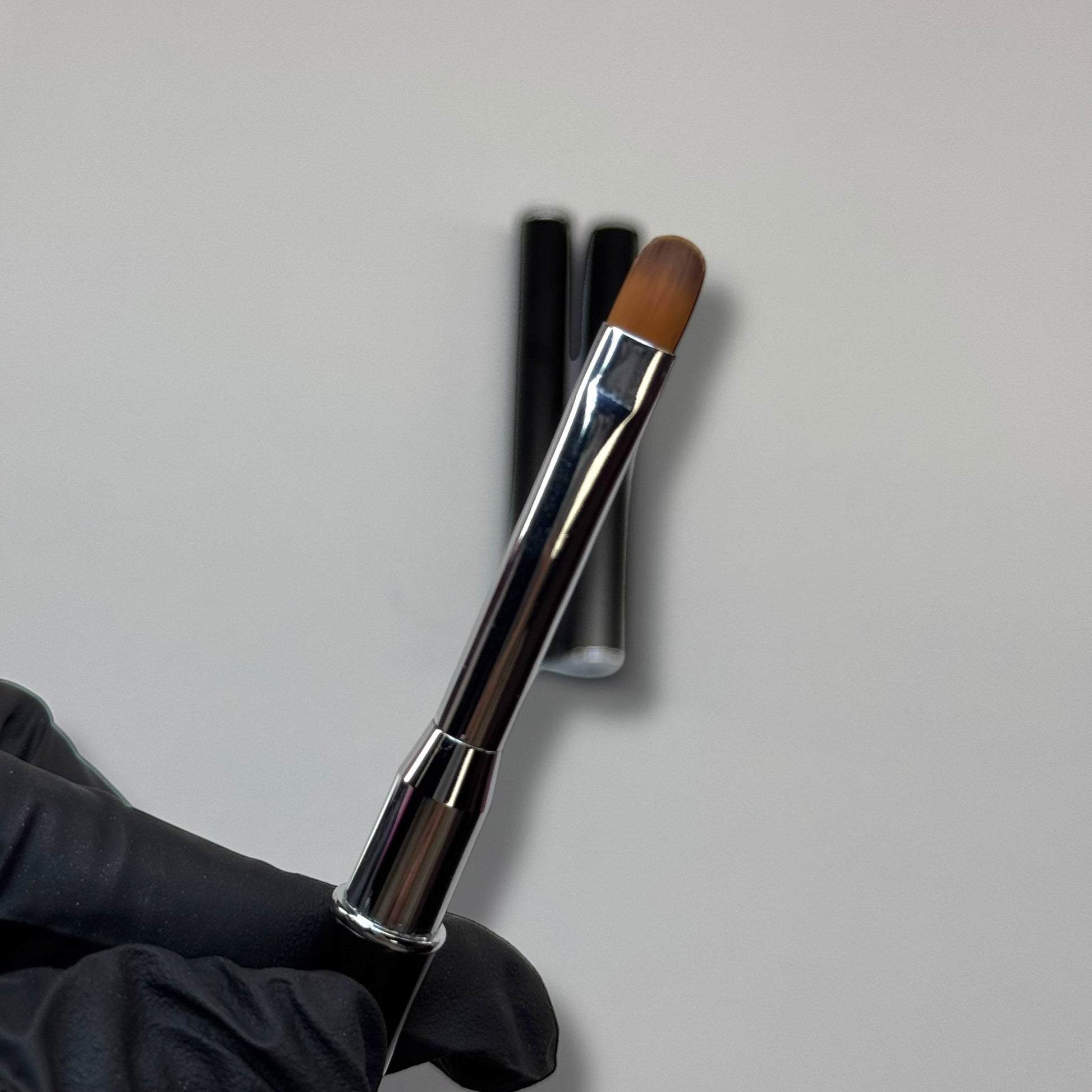 2 - in - 1 Polygel Nail Brush & Spatula Tool – Black Handle for Nail Extension & Builder Gel Application - JTessentials