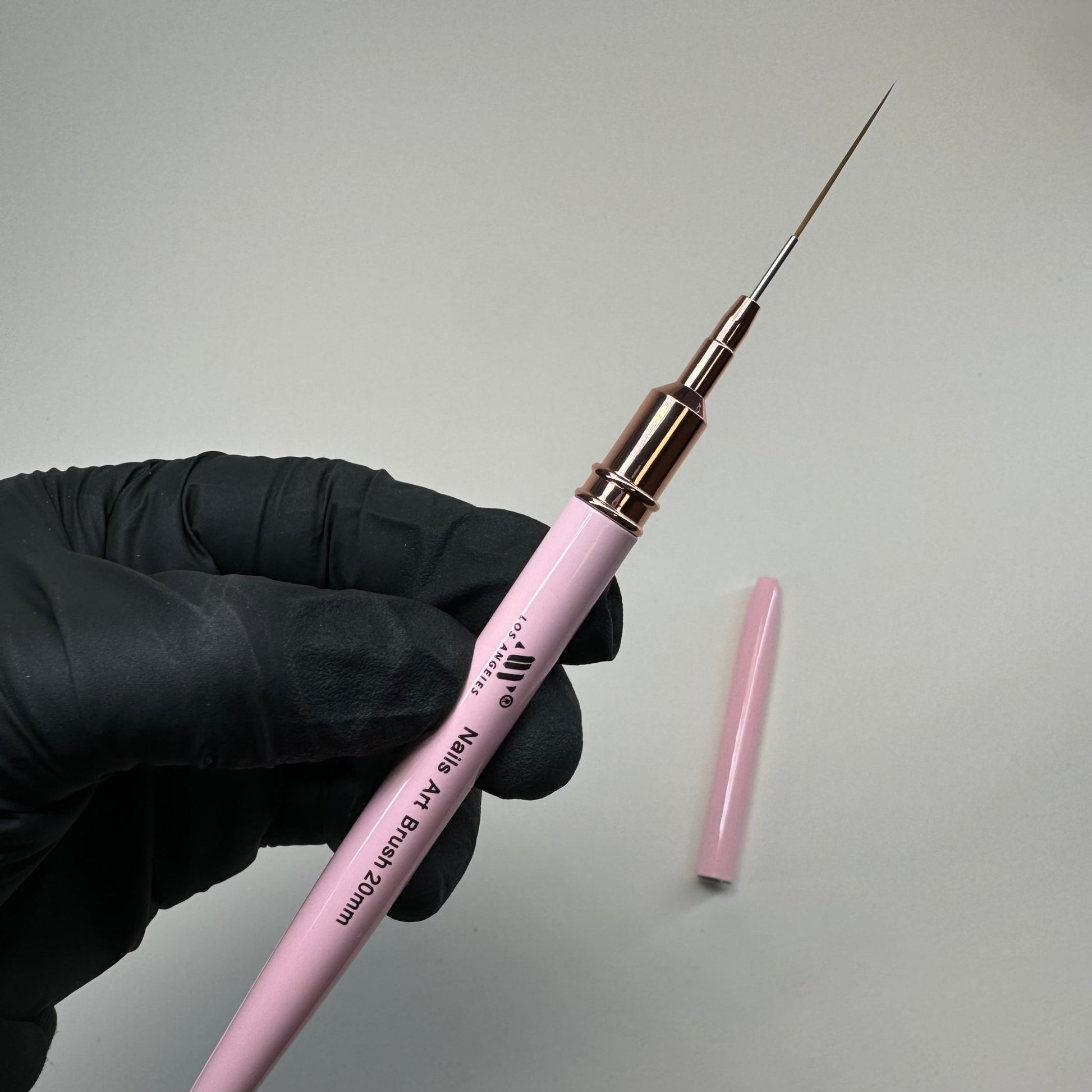 20mm Pink Detail Liner Nail Art Brush - with Protective Cap - JTessentials