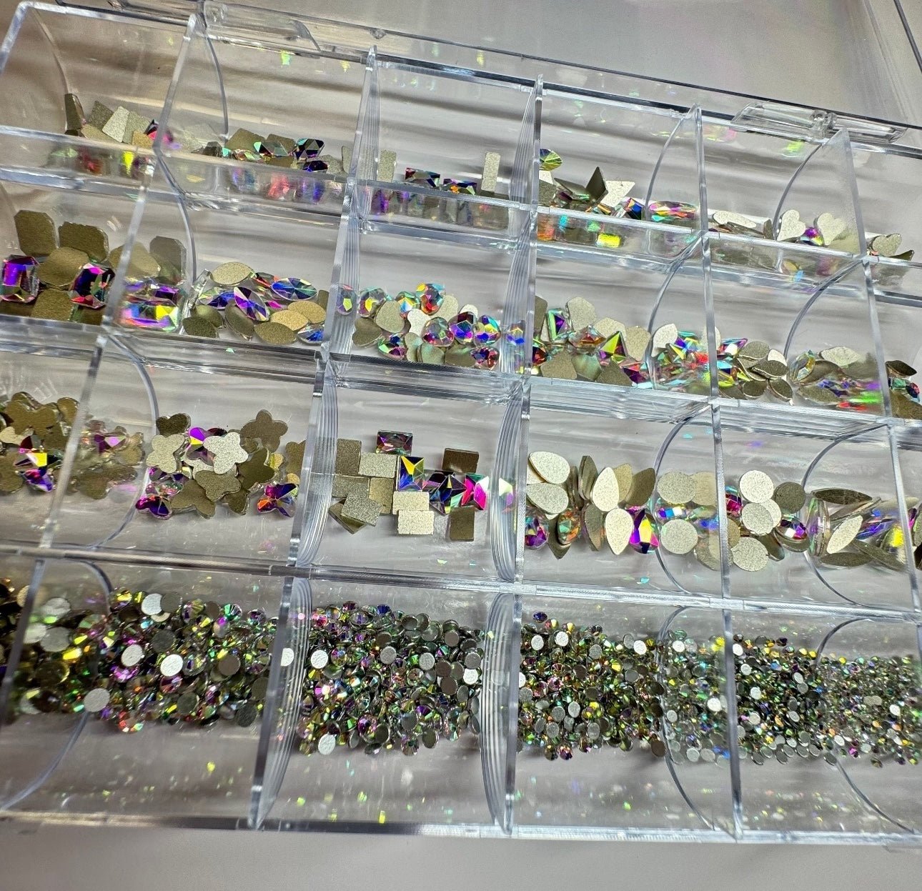 24 grit - AB high quality rhinestone box Bling for nails - JTessentials