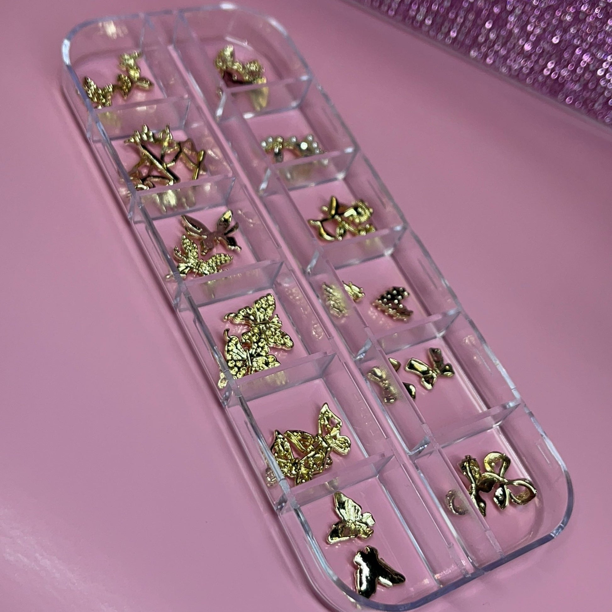 24 pcs - GOLD NAIL CHARM BOX - JTessentials