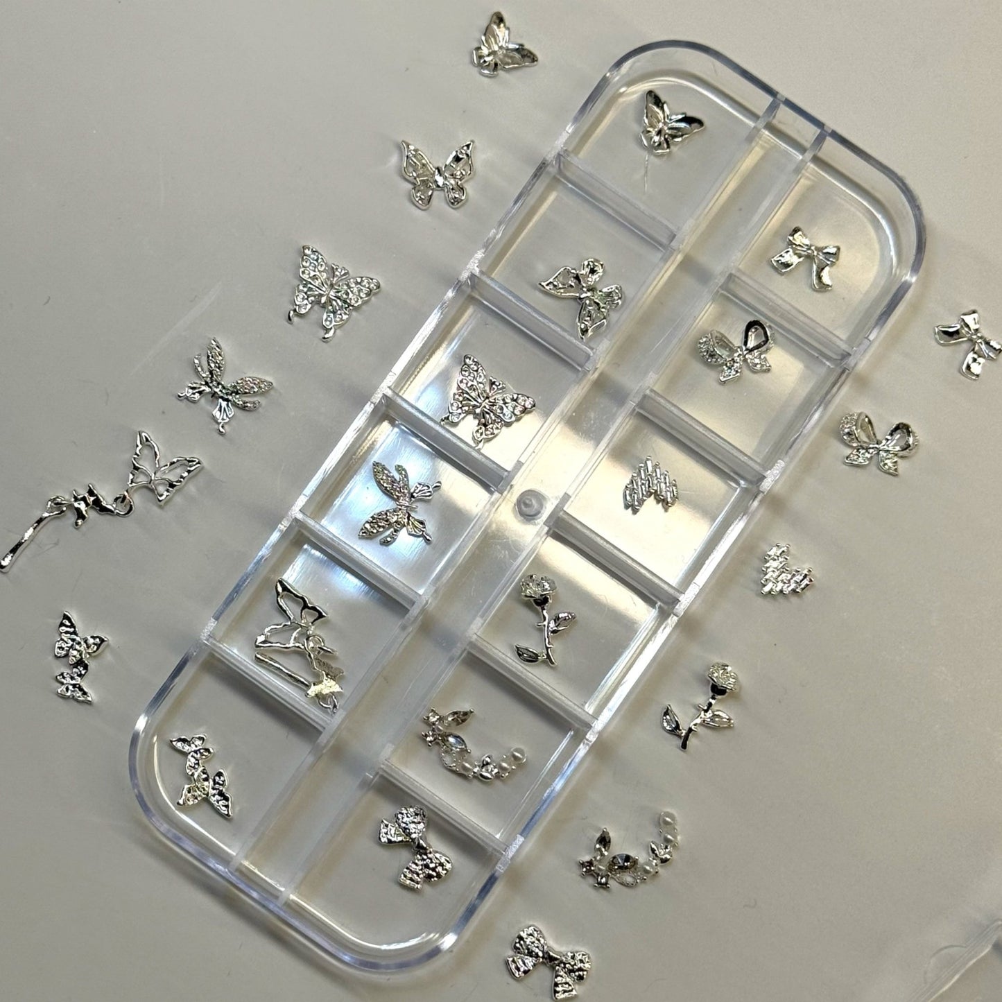 24 pcs - SILVER NAIL CHARM BOX - JTessentials