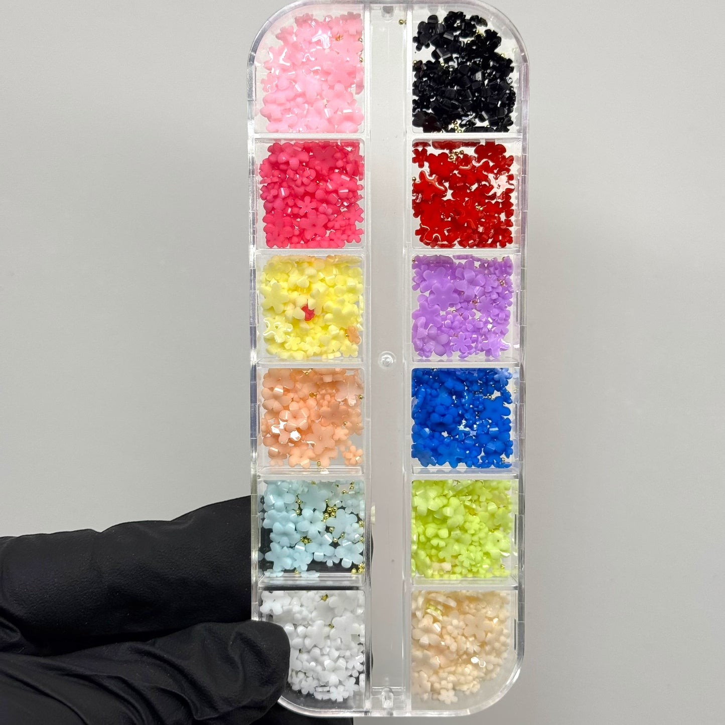 002- 12-Color Flower Spring Resin Nail Art Decorations – Small 3D Floral Charms for Nails