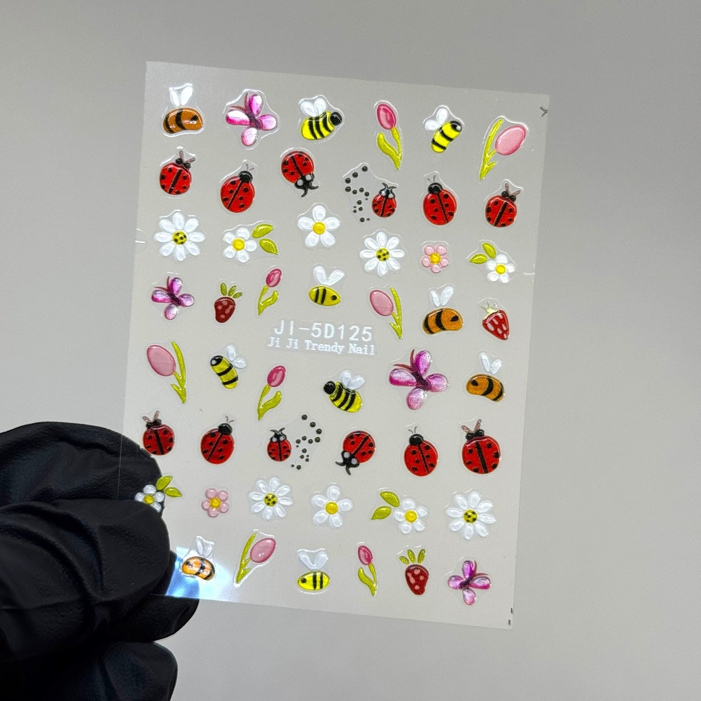 3D Spring Nail Stickers – Cute Bee, Butterfly & Floral 5D Nail Art Decals - JTessentials