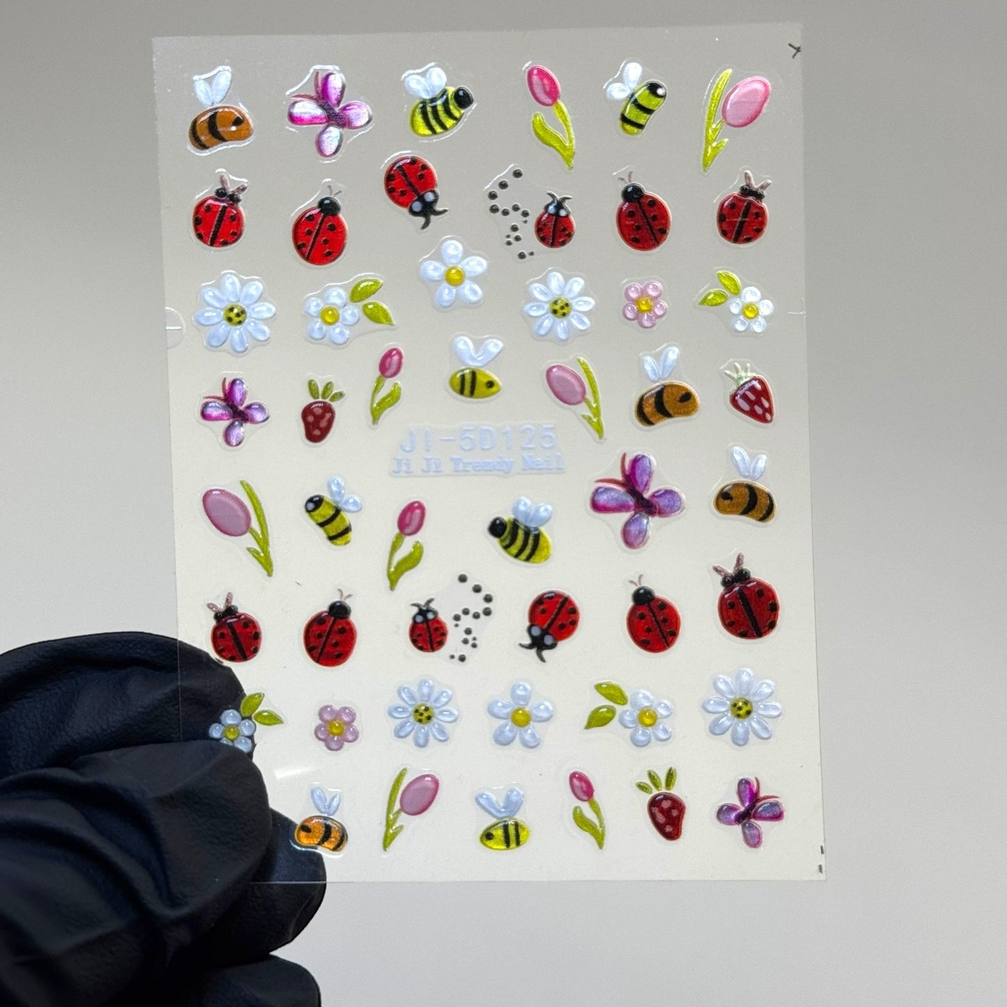 3D Spring Nail Stickers – Cute Bee, Butterfly & Floral 5D Nail Art Decals - JTessentials