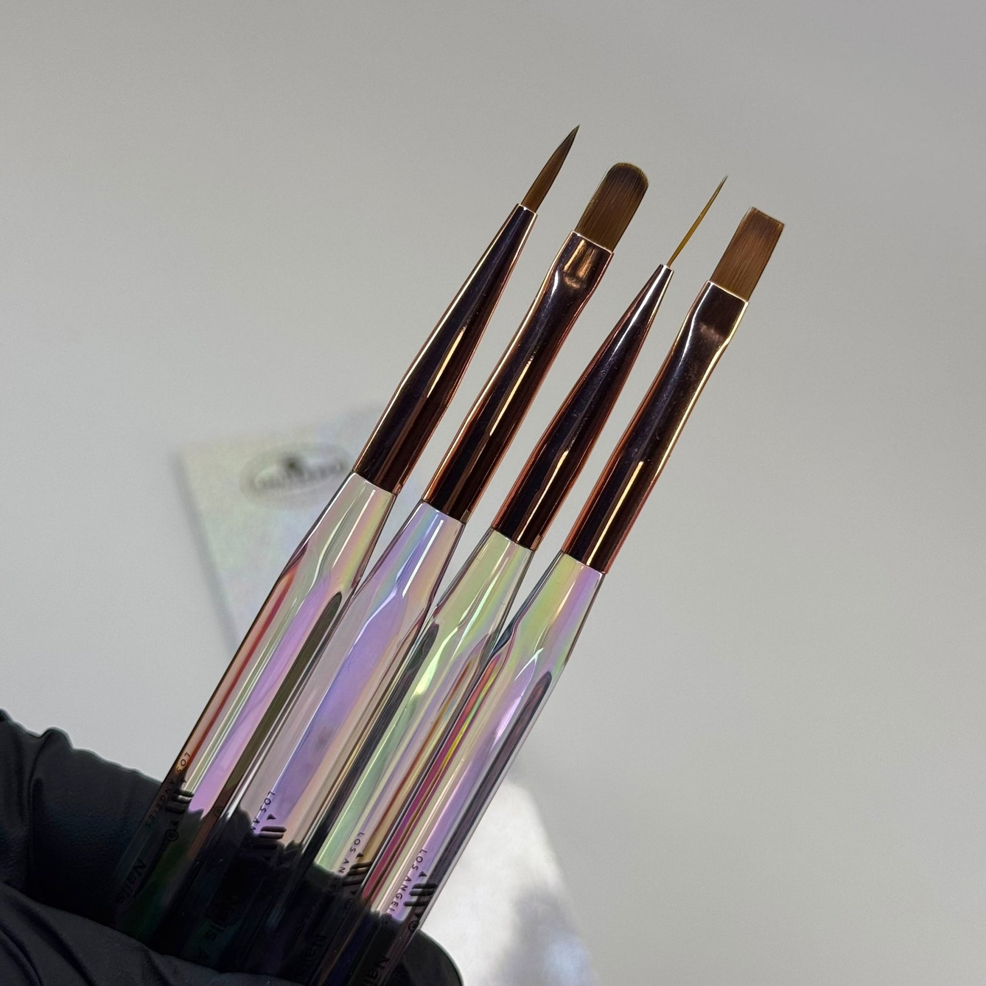 4 - Piece Nail Art Brush Set – Detail, Flat, Liner & Flower Brushes for Precision Designs - JTessentials