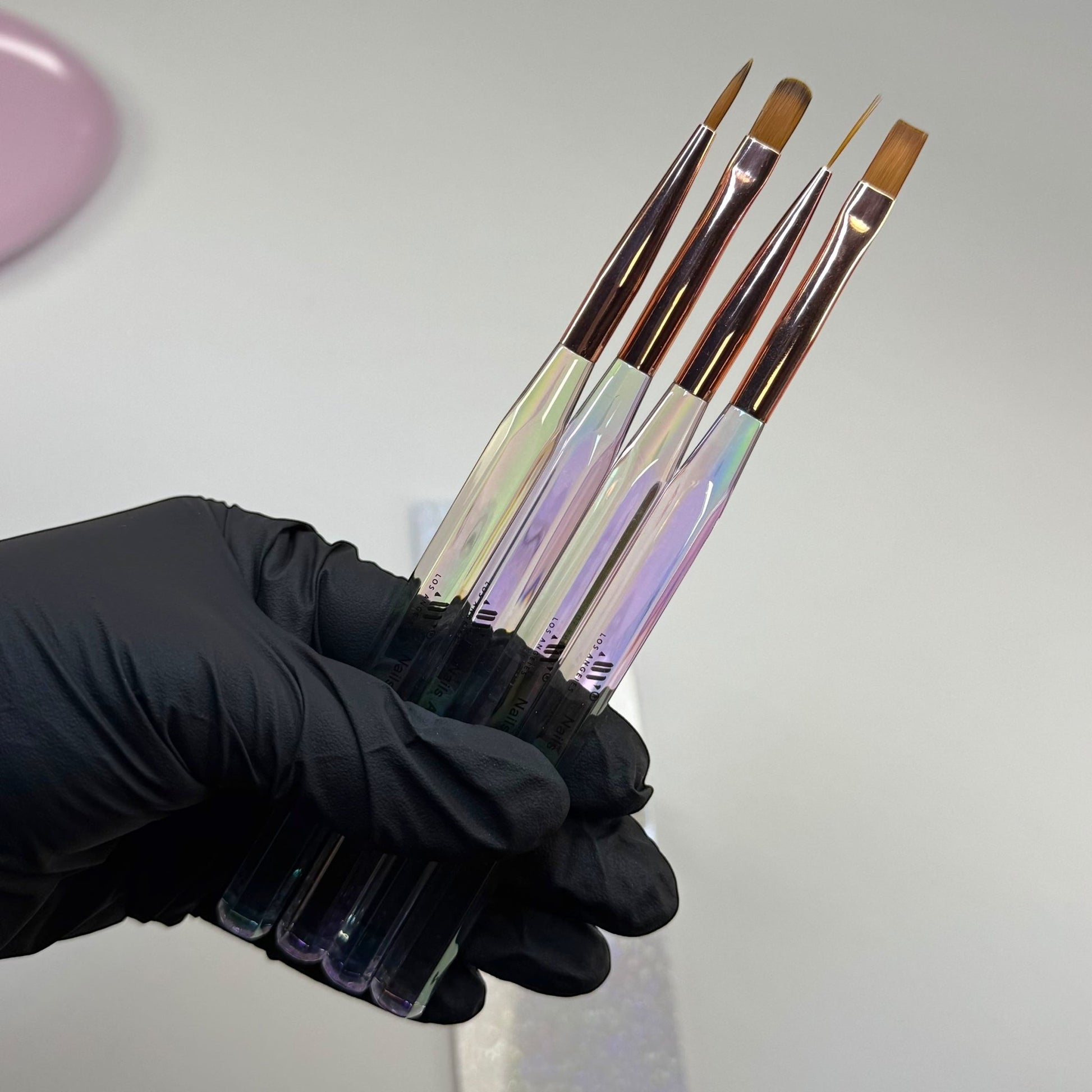 4 - Piece Nail Art Brush Set – Detail, Flat, Liner & Flower Brushes for Precision Designs - JTessentials