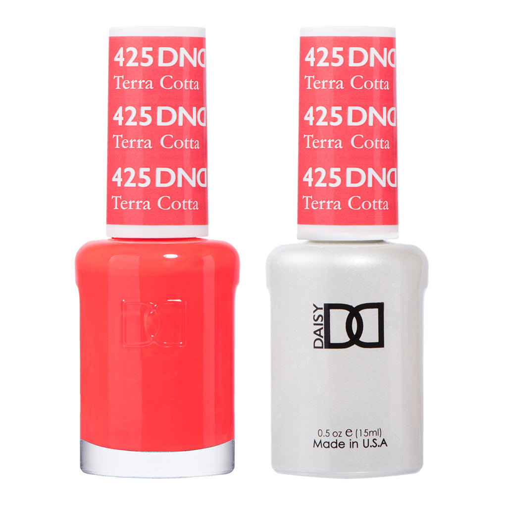 TERRA COTTA #425 – DND Gel Polish Duo | Warm Earthy Orange + Matching Lacquer