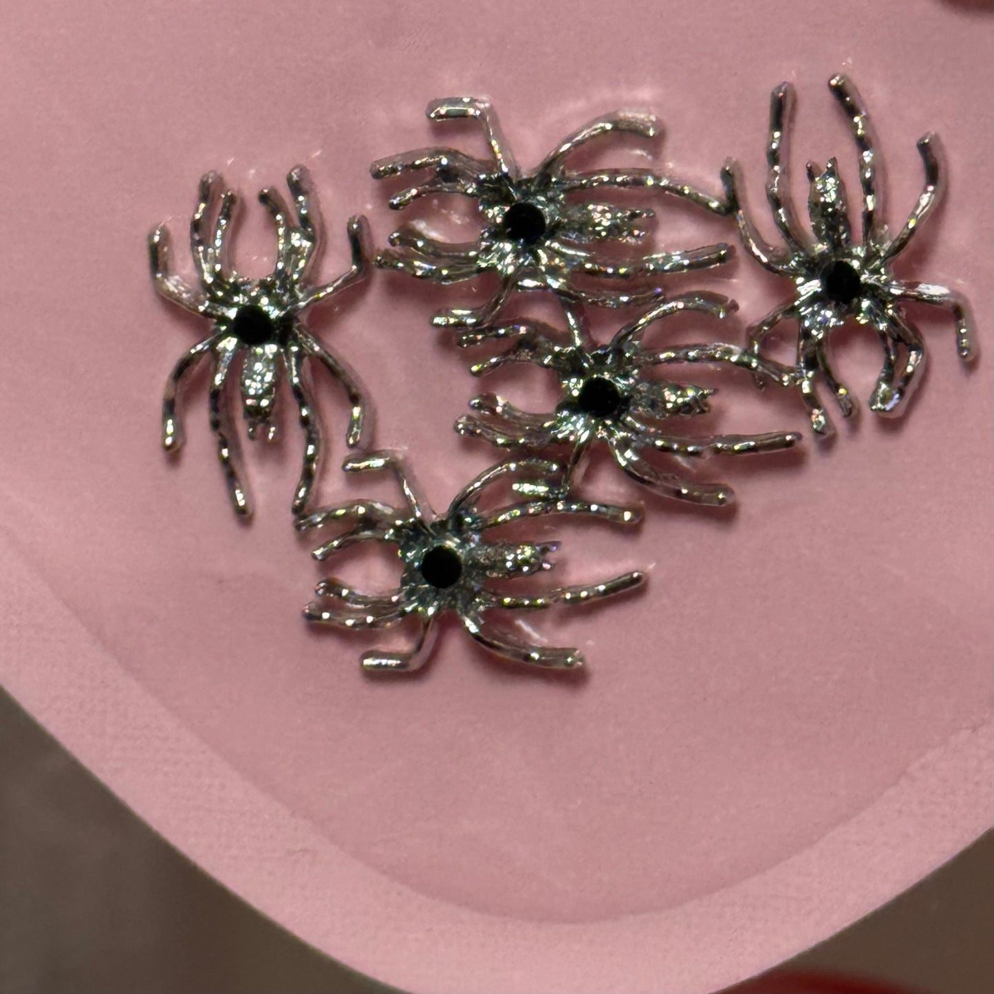 5 Pcs Silver Spider - nail charms - JTessentials