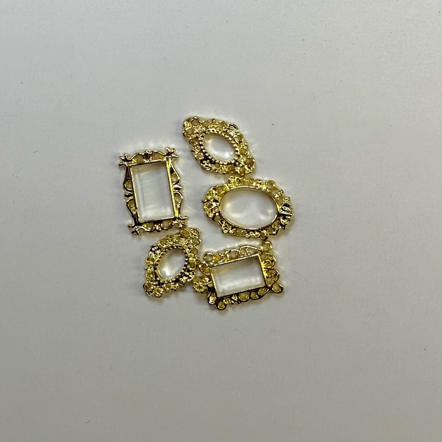 5 - Piece Frame Holder Nail Charms - Elegant Accents for Unique Nail Art - JTessentials
