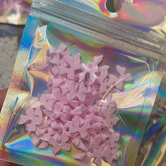 50 pcs - BOW resin Nail charm PINK - JTessentials