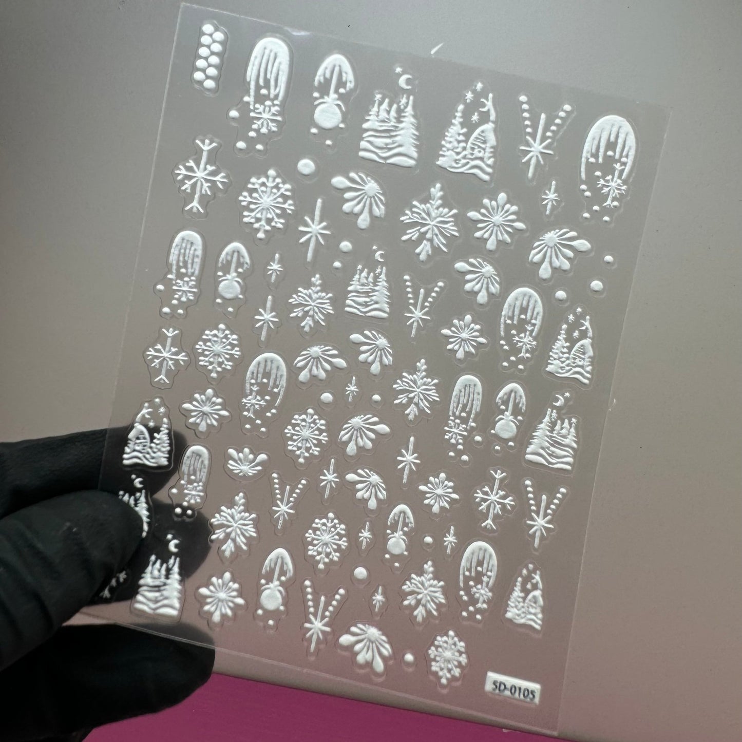 5D Winter Snowflake Nail Stickers - Christmas Nail Art Decorations - JTessentials