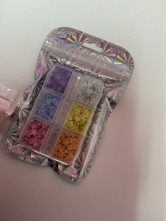 6 Color Flower Spring Resin Nail Art Decorations – Small 3D Floral Charms for Nails - JTessentials