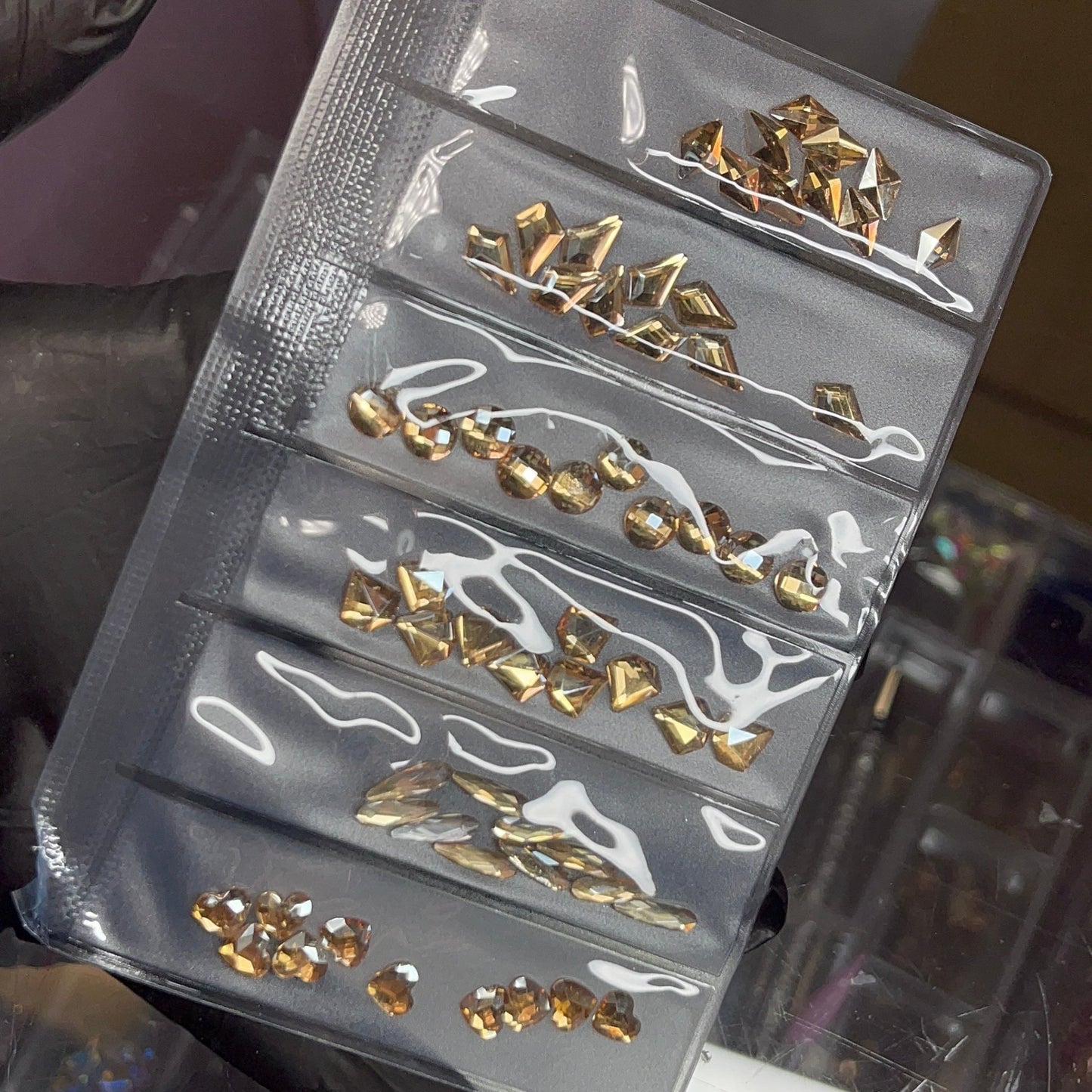 6 grit pack - Champagne Rhinestone Shapes - JTessentials