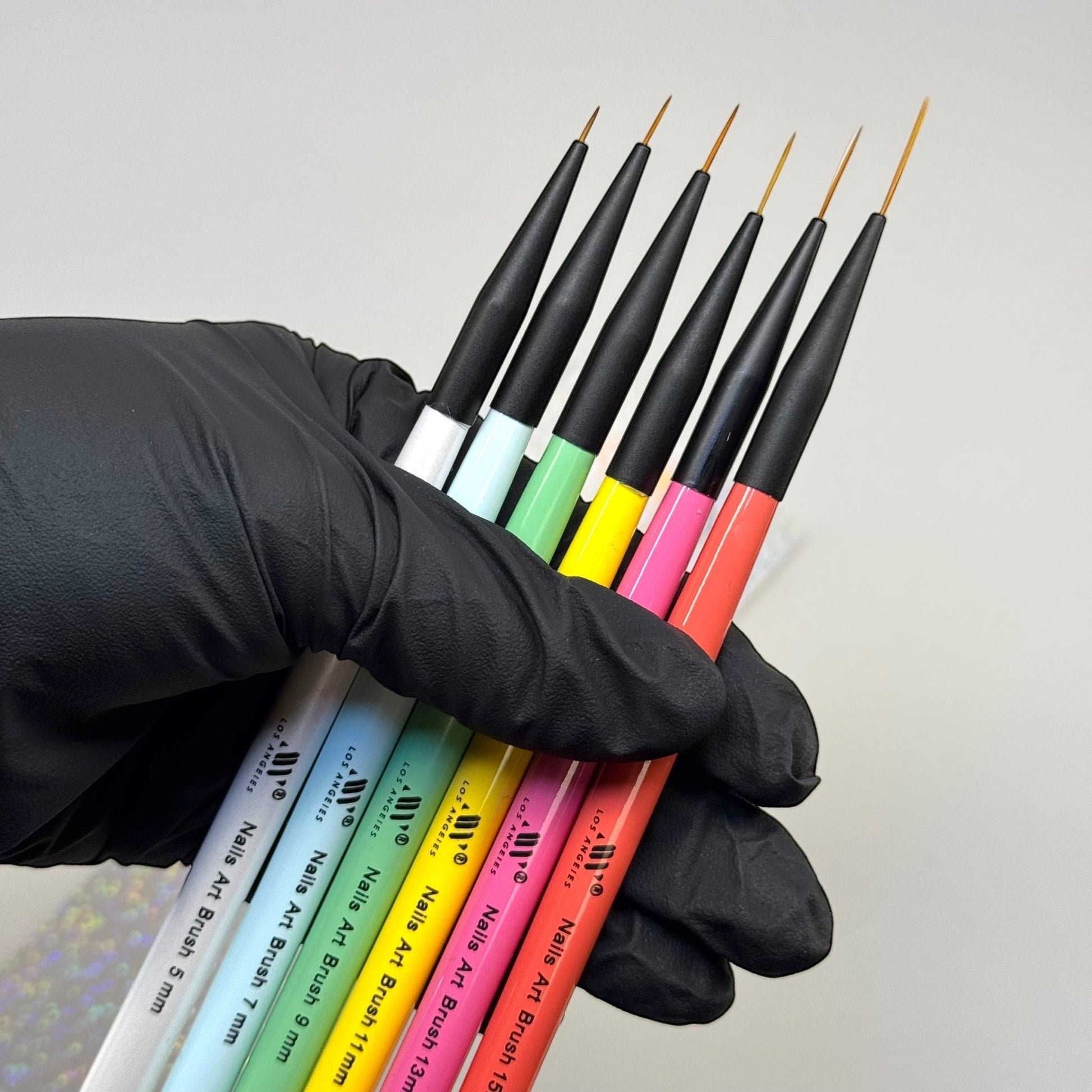 6 - Piece Nail Art Liner Brush Set – Precision Detailing (Sizes 5, 7, 9, 11, 13, 15) - JTessentials