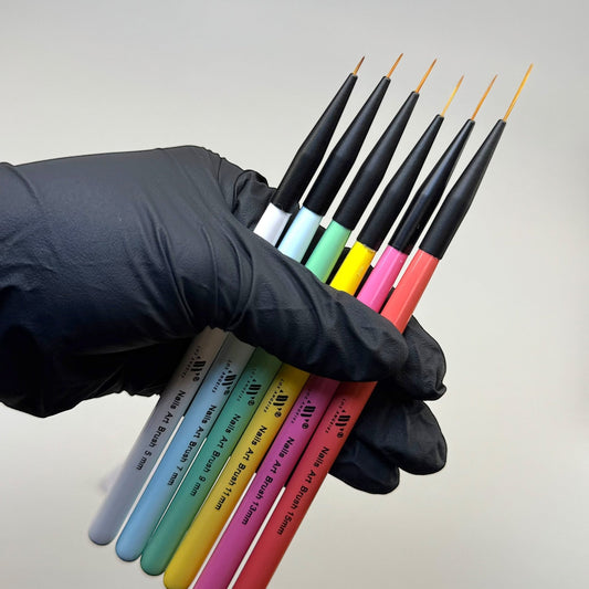 6 - Piece Nail Art Liner Brush Set – Precision Detailing (Sizes 5, 7, 9, 11, 13, 15) - JTessentials