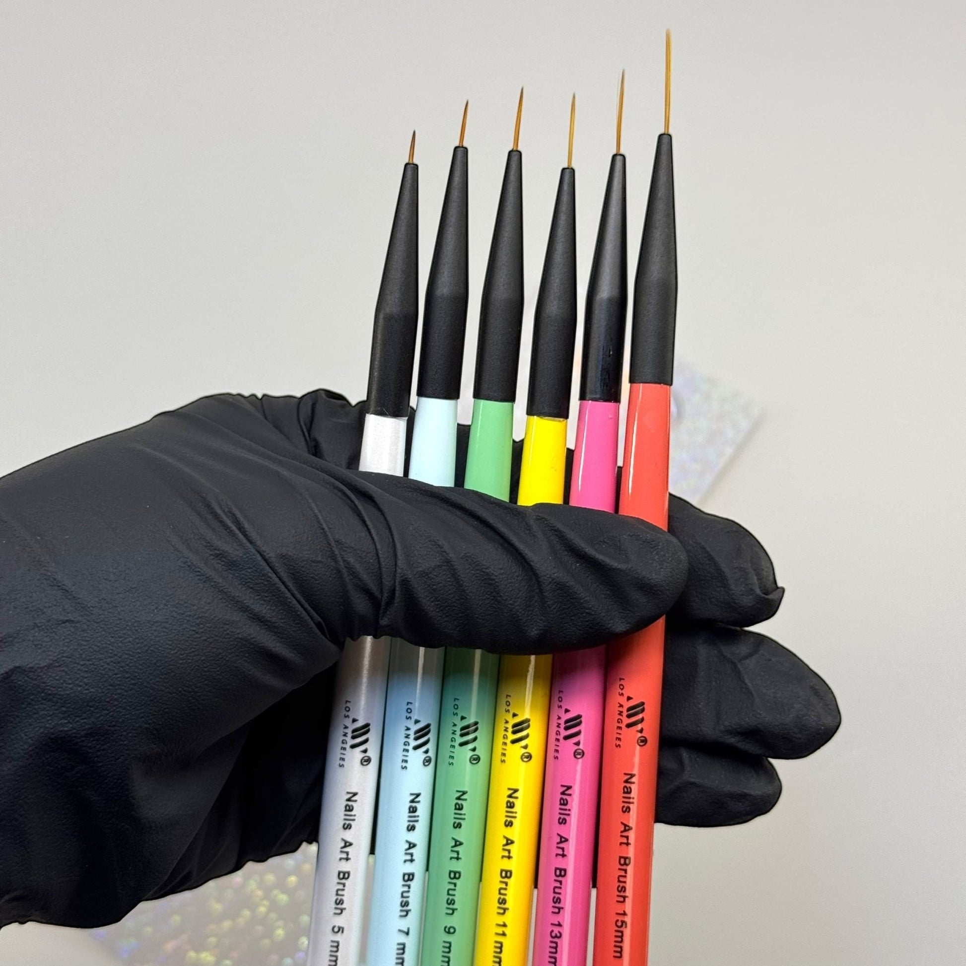 6 - Piece Nail Art Liner Brush Set – Precision Detailing (Sizes 5, 7, 9, 11, 13, 15) - JTessentials