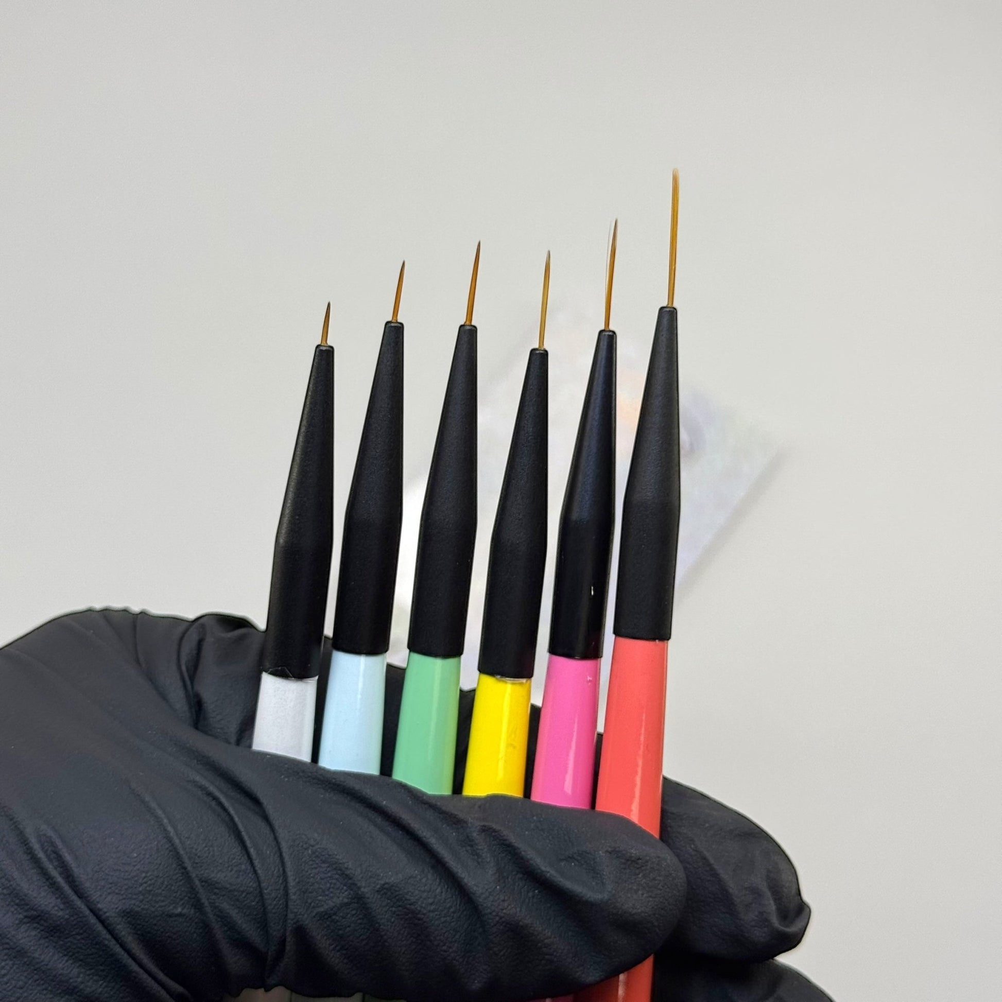 6 - Piece Nail Art Liner Brush Set – Precision Detailing (Sizes 5, 7, 9, 11, 13, 15) - JTessentials