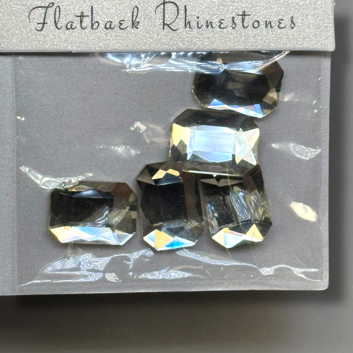 Jumbo Crystal Rectangle Rhinestones – 5 Pcs Flatback Nail Art Gems
