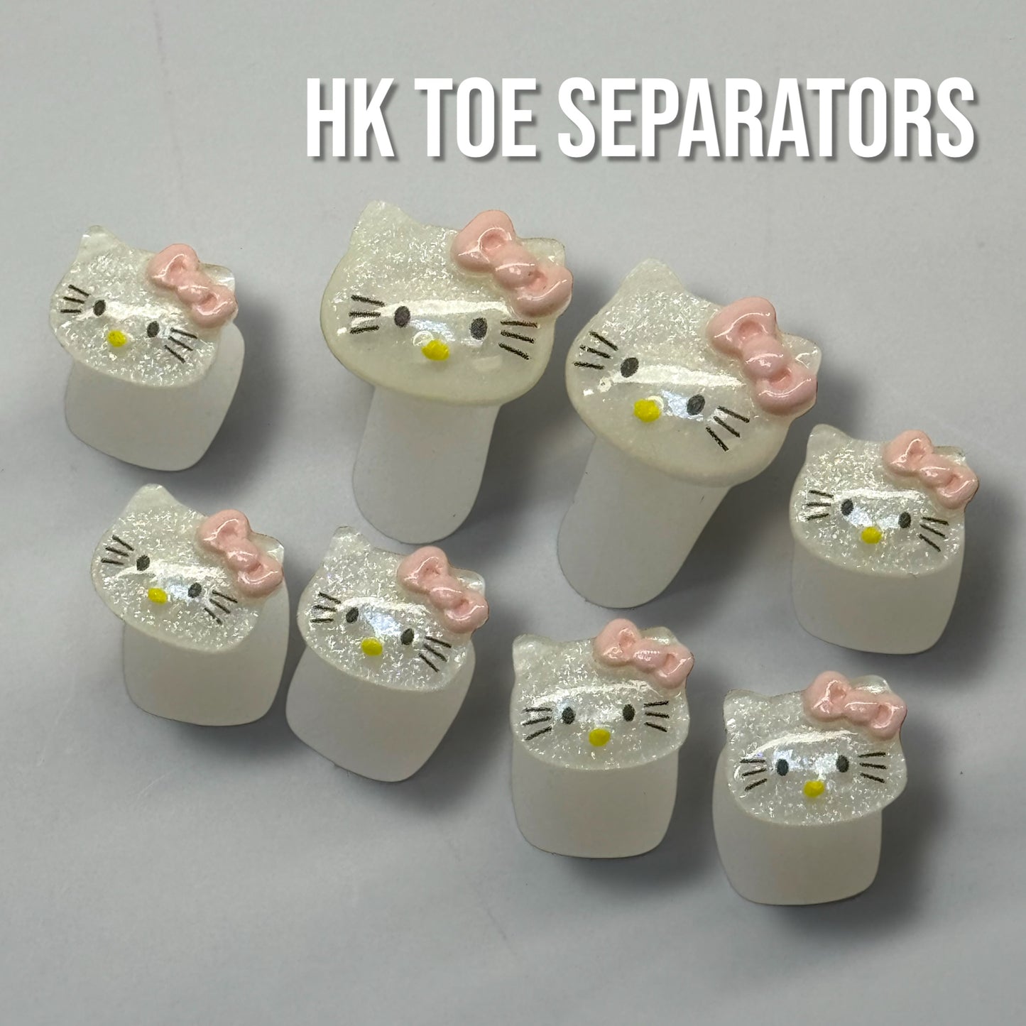 05 Hello kitty -Toe Separator with 3D Fun Nail Designs - Style Toe Spacers for Pedicures and Nail Art