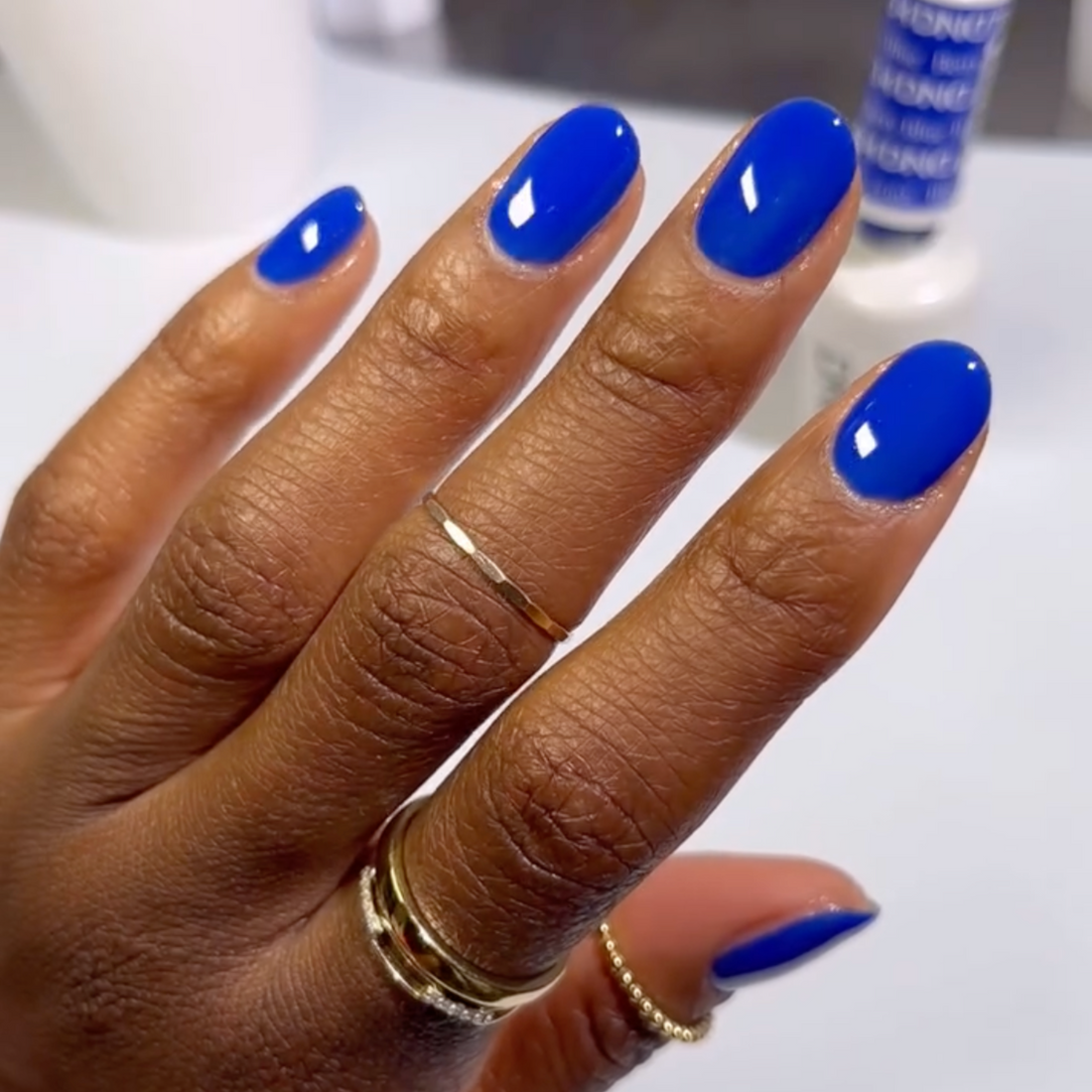 DND #734 Berry Blue – Gel & Regular Polish Duo | Vibrant Deep Blue Nail Color