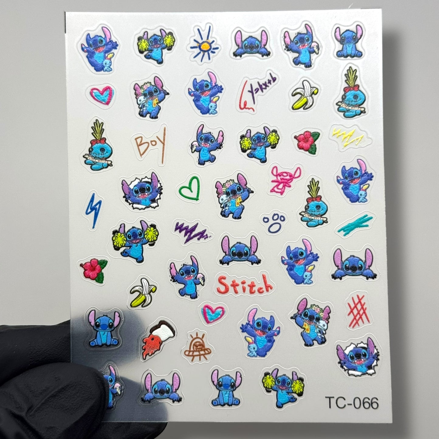 Stitch Nail Art Stickers – Cute Waterproof Cartoon Nail Decals
