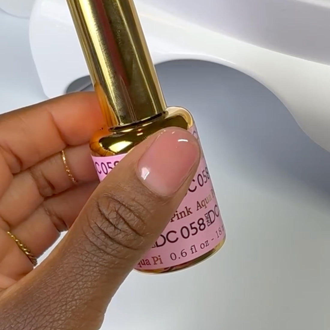 DND gel duo Aqua Pink #058 Gel Polish – Pink Translucent Base|