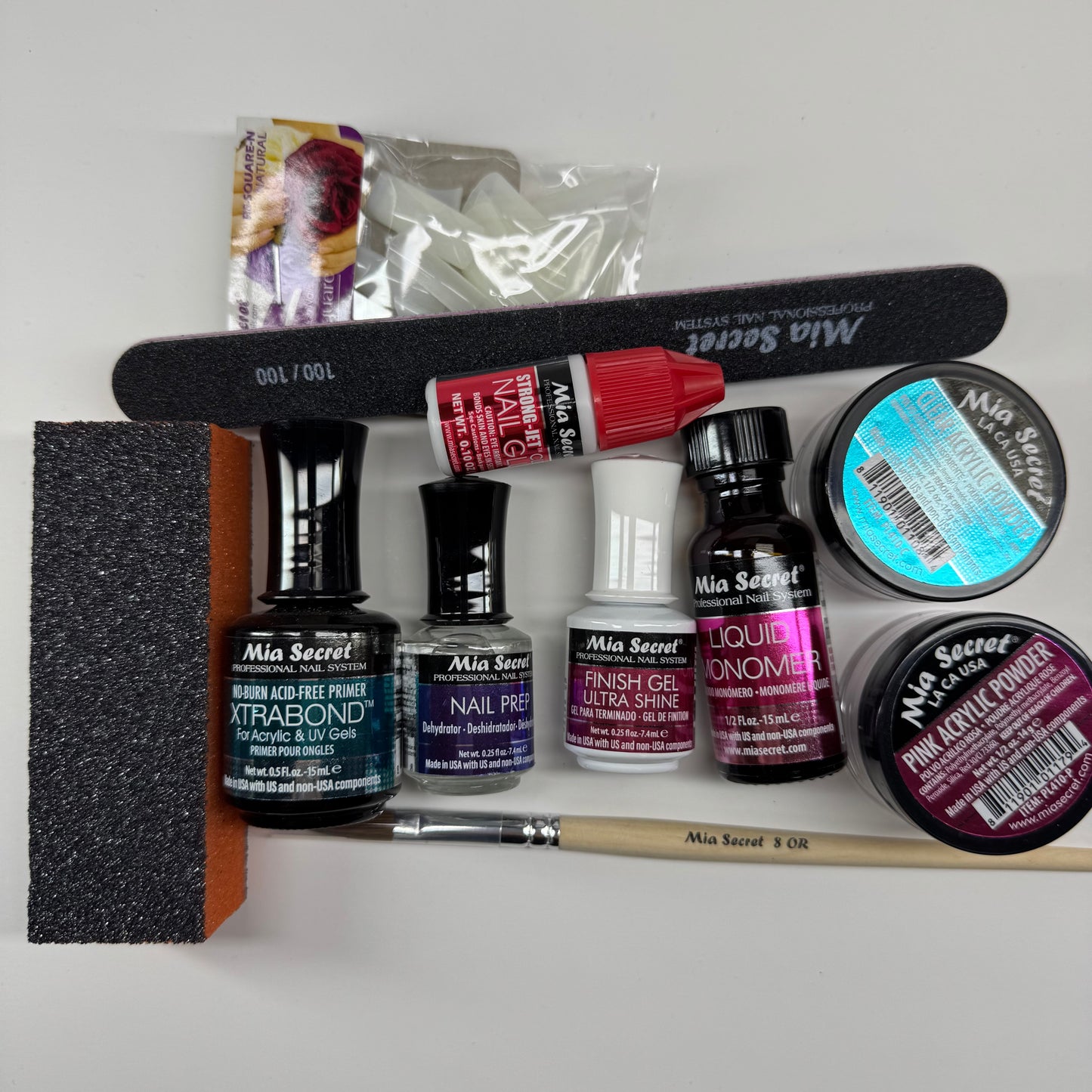 Mia Secret Clear & Pink Acrylic Powder Kit – Beginner-Friendly Nail Kit