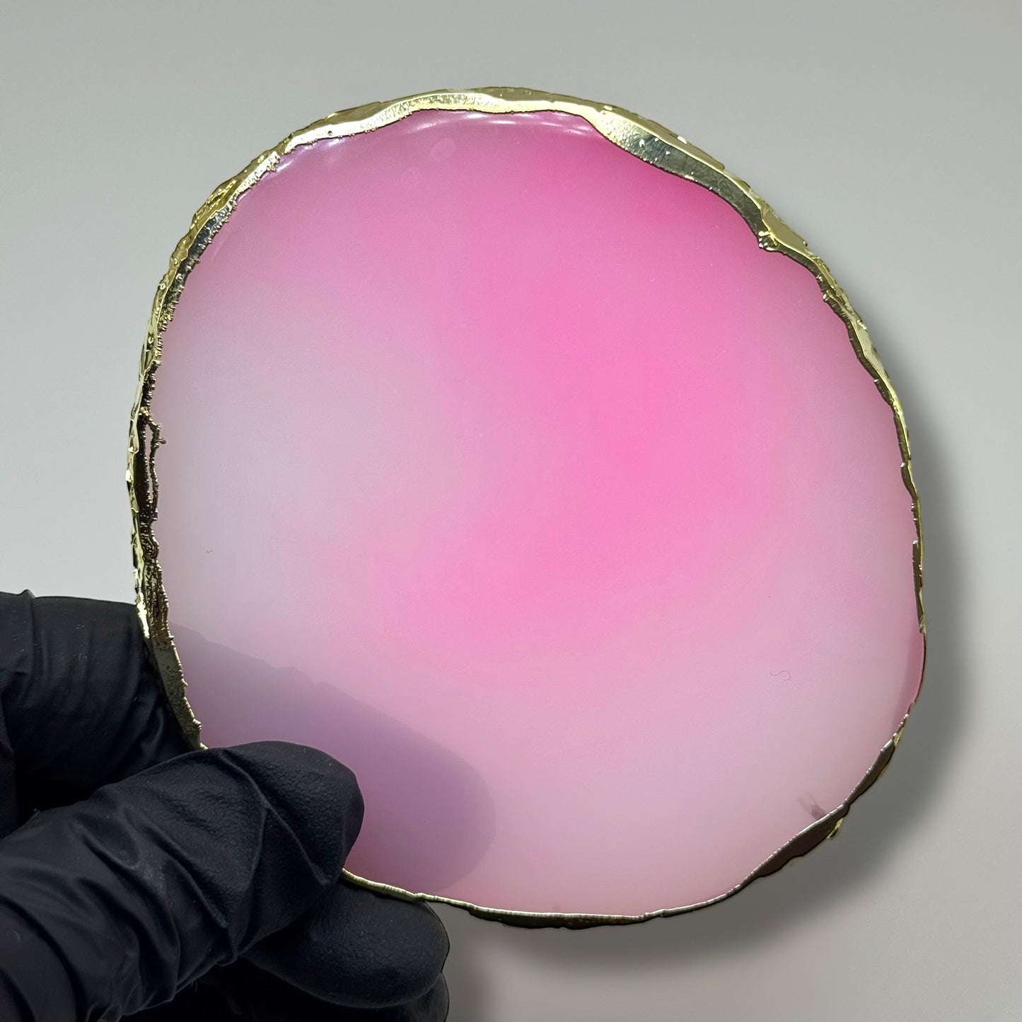 1 pc pink circle-Shaped Glass Nail Art Palette